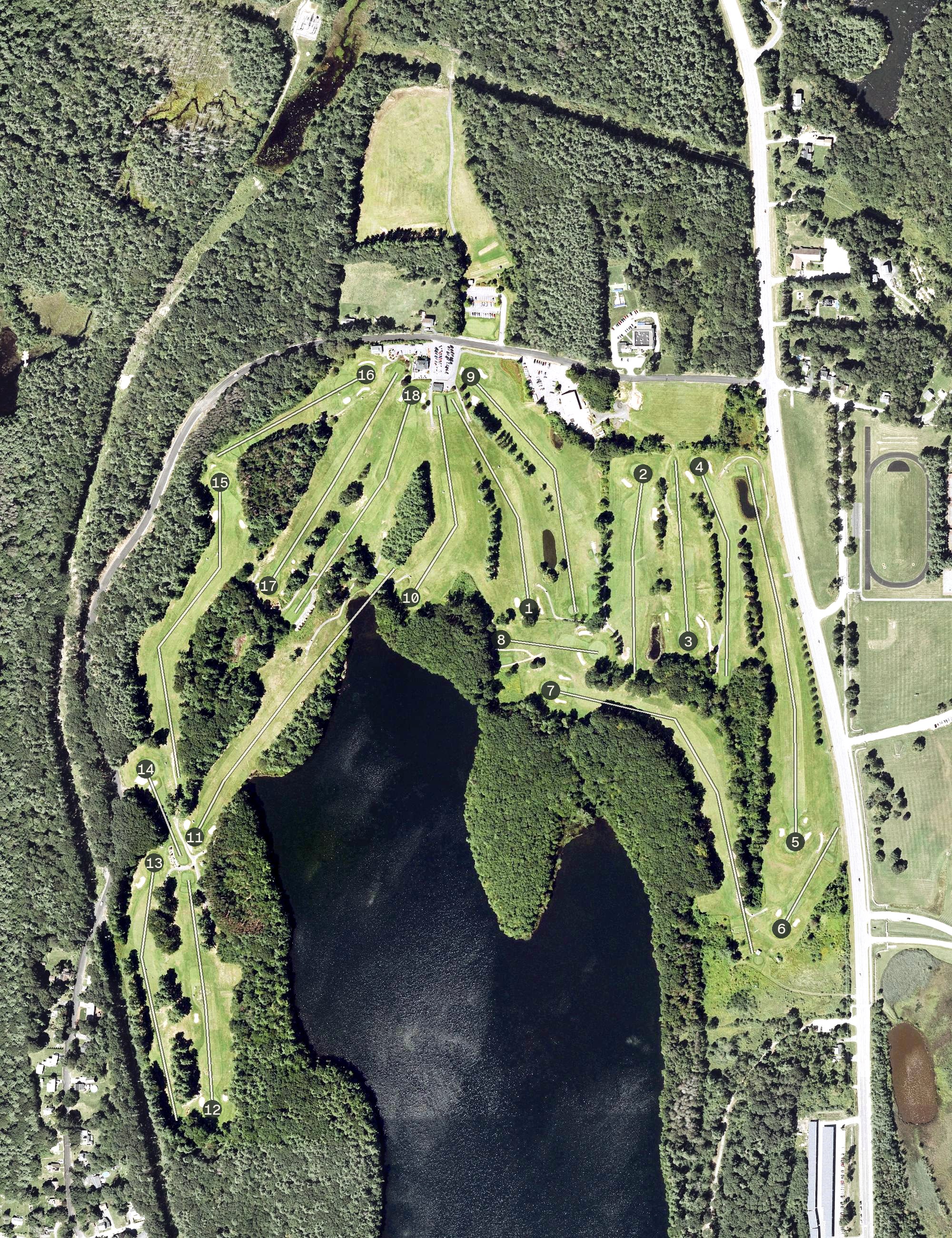 Aerial view of Gardner Municipal Golf Course, MA