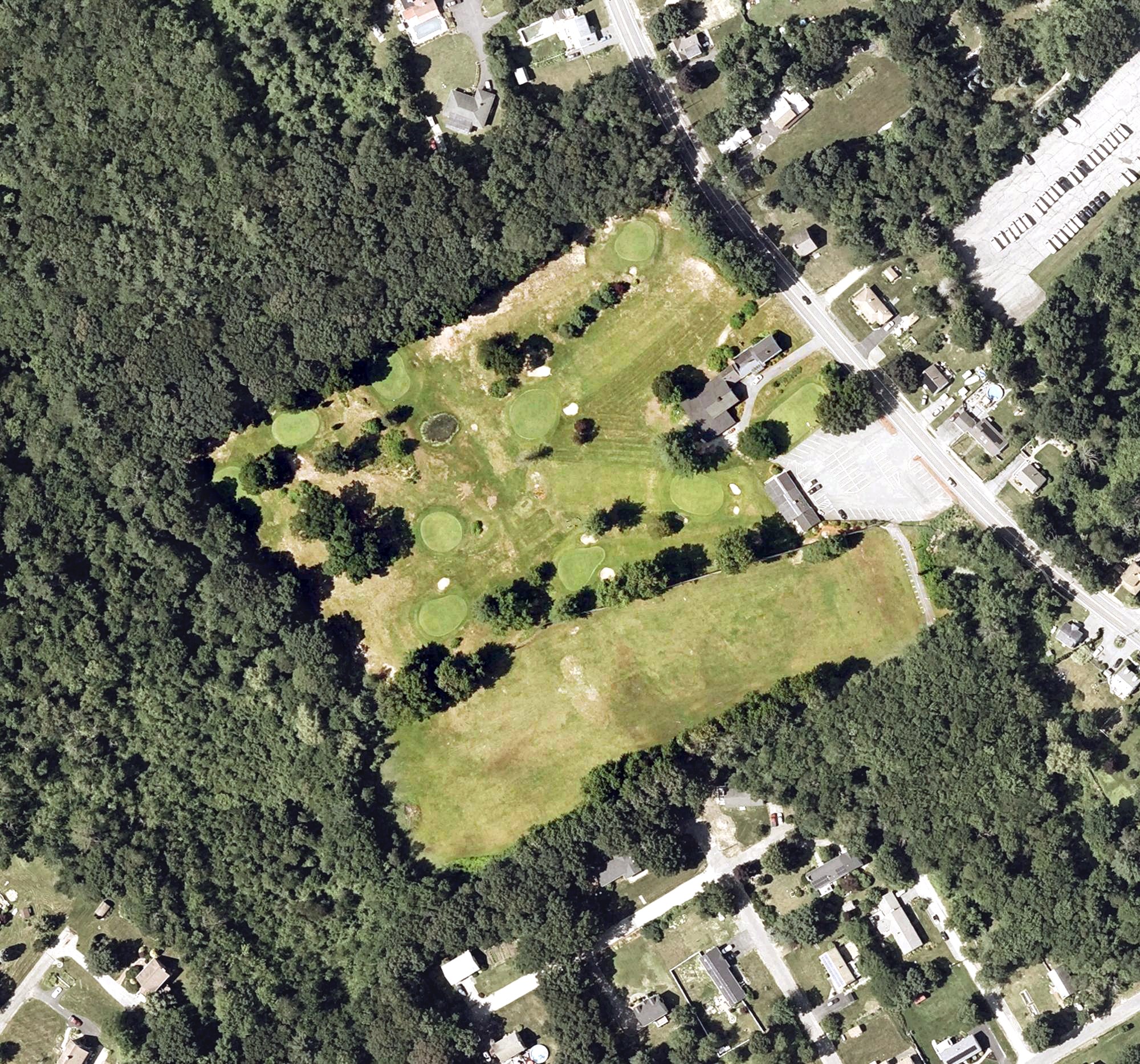 Aerial view of Garrison Par 3 Golf Center, MA