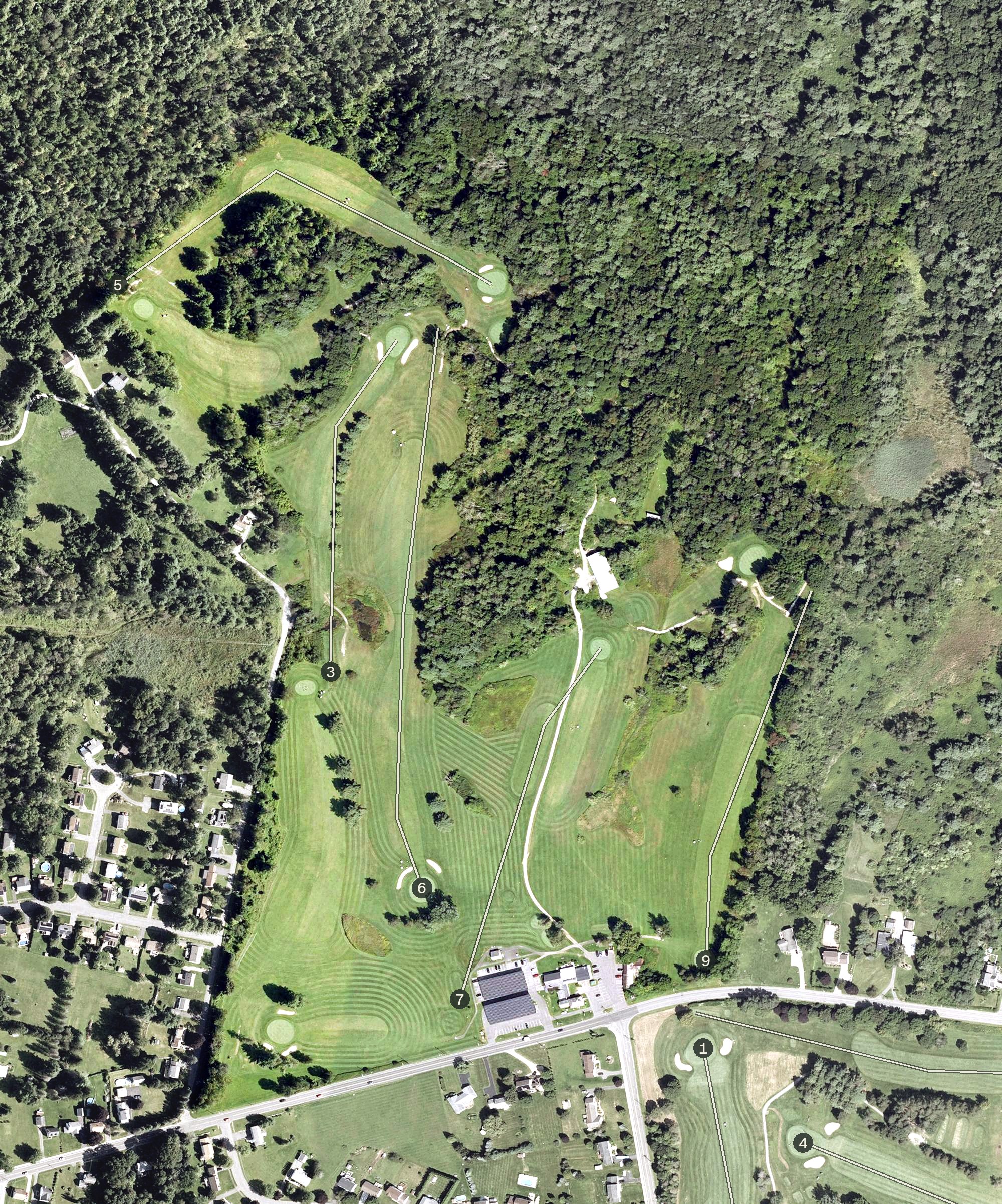 Aerial view of General Electric Athletic Association, MA