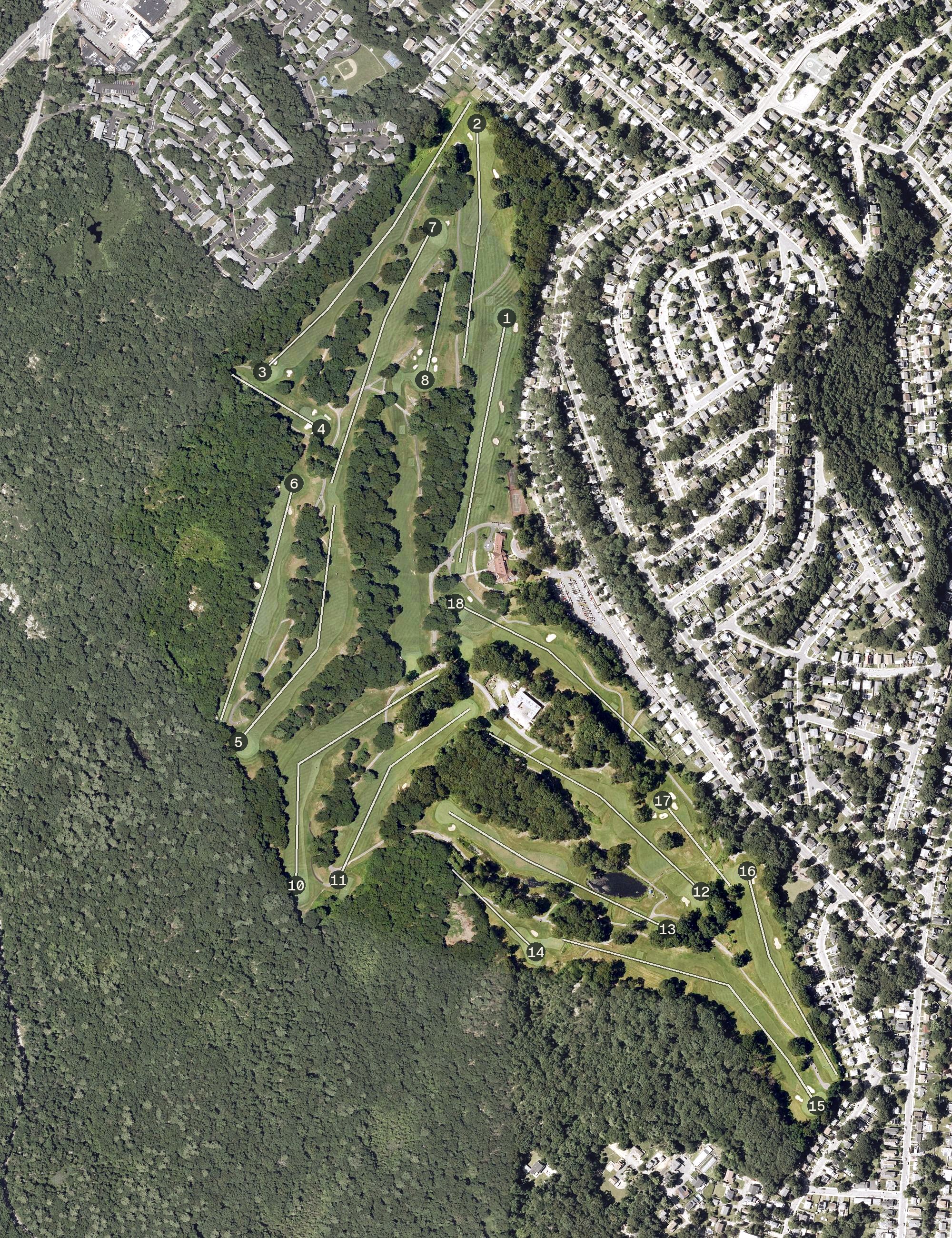 Aerial view of George Wright Golf Course, MA