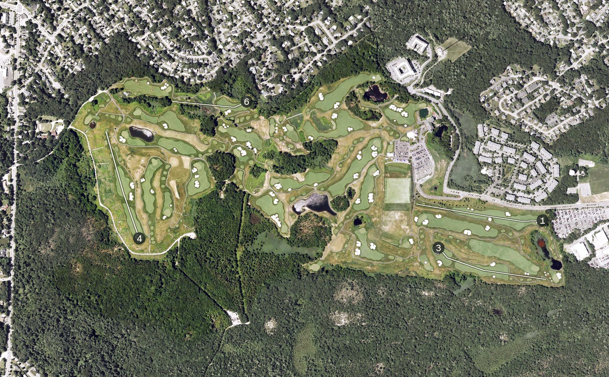 Aerial view of Granite Links Golf Club, MA