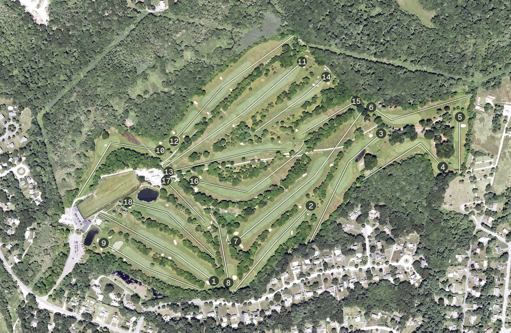 Aerial view of Green Harbor Golf Club, MA