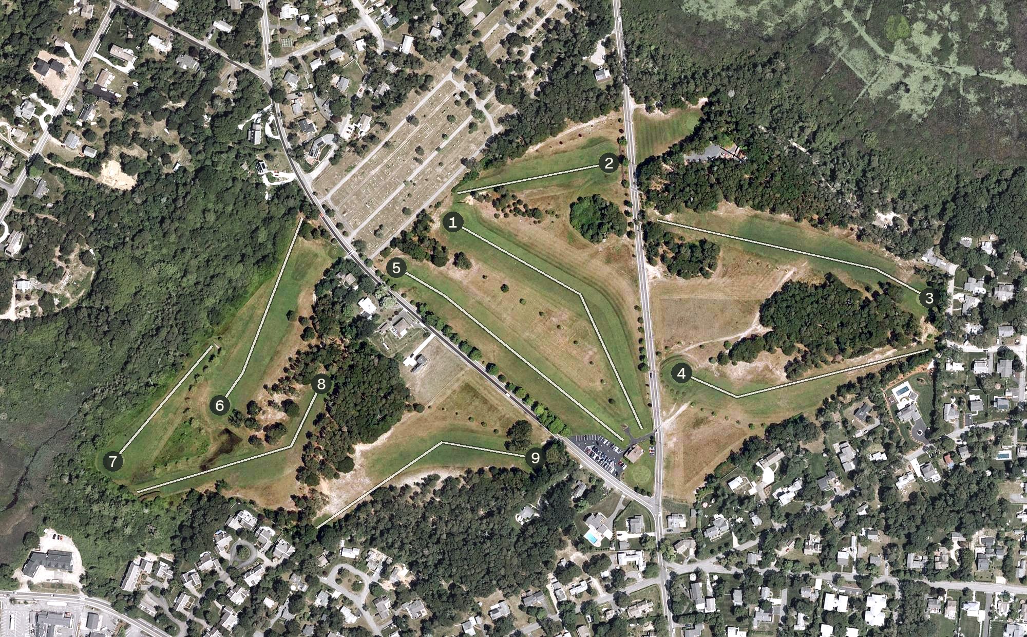 Aerial view of Harwich Port Golf Club, MA
