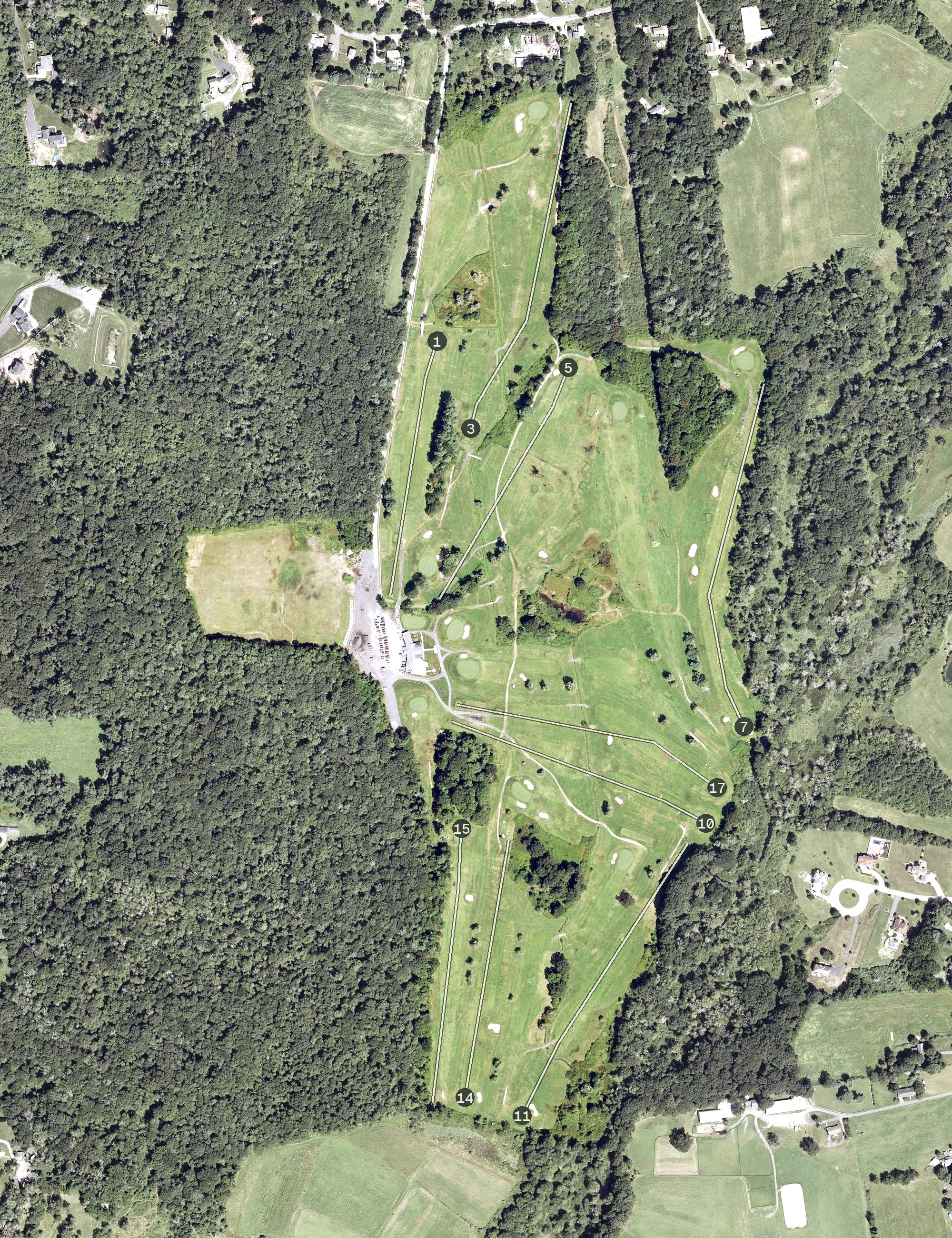 Aerial view of Hazelton Golf Club, MA