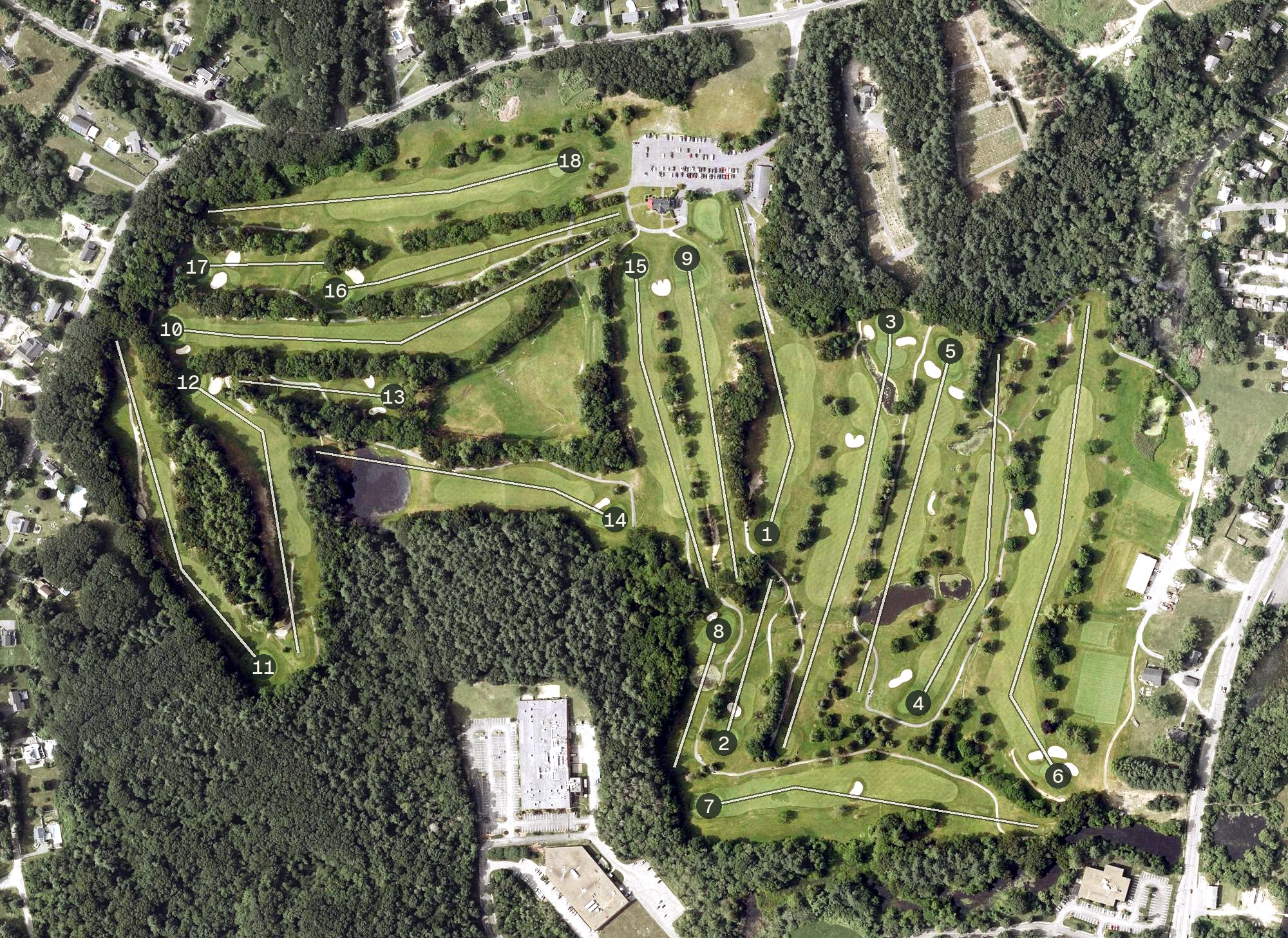Aerial view of Hickory Hill Golf Course, MA