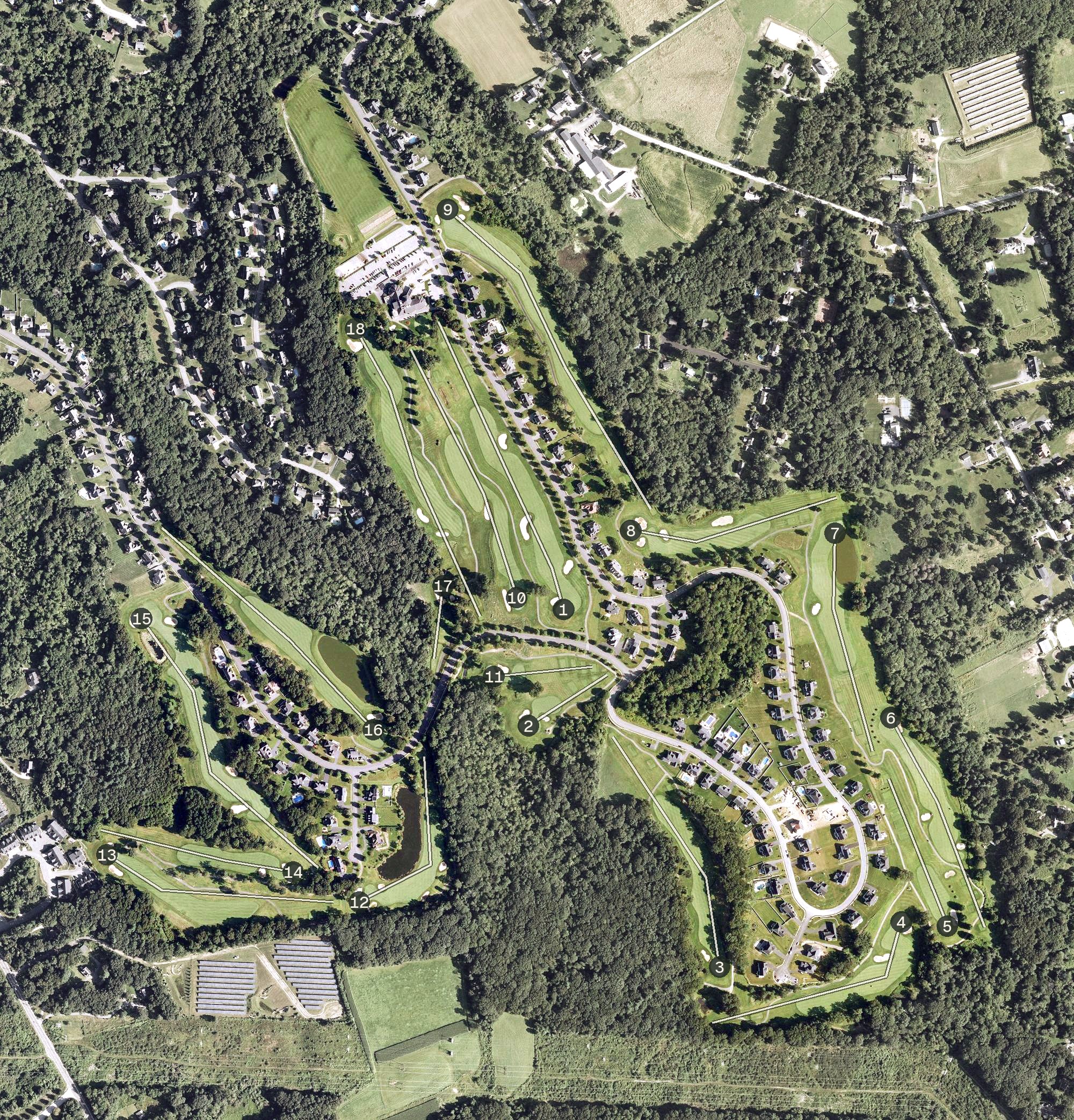 Aerial view of Highfields Golf & Country Club, MA