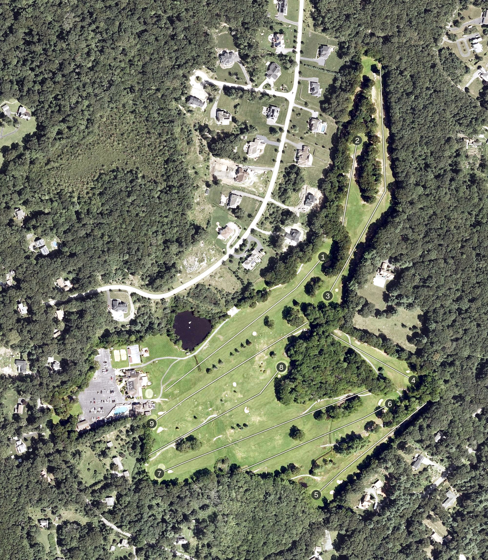Aerial view of Hillside Country Club, MA