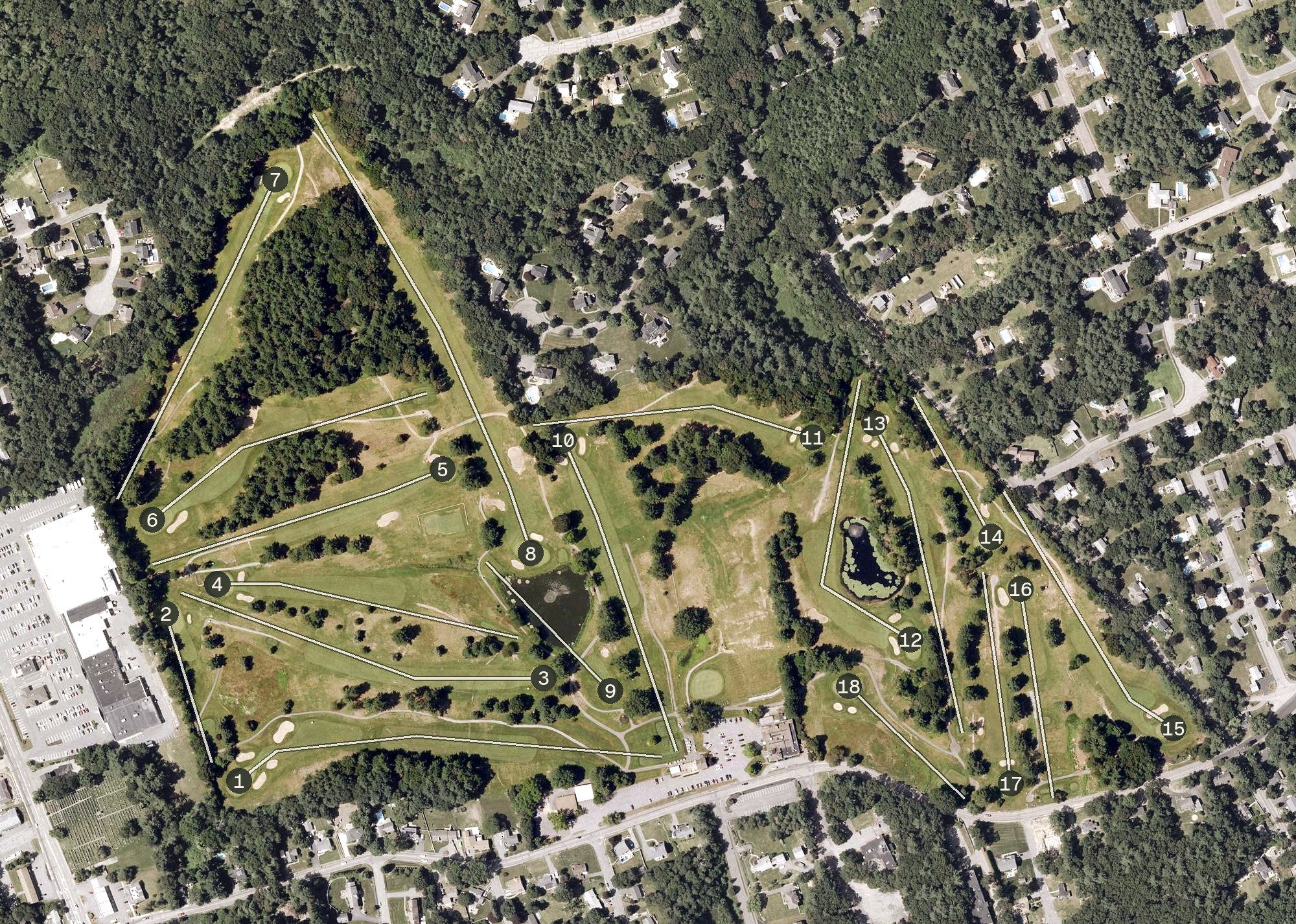 Aerial view of Hillview Golf Course, MA