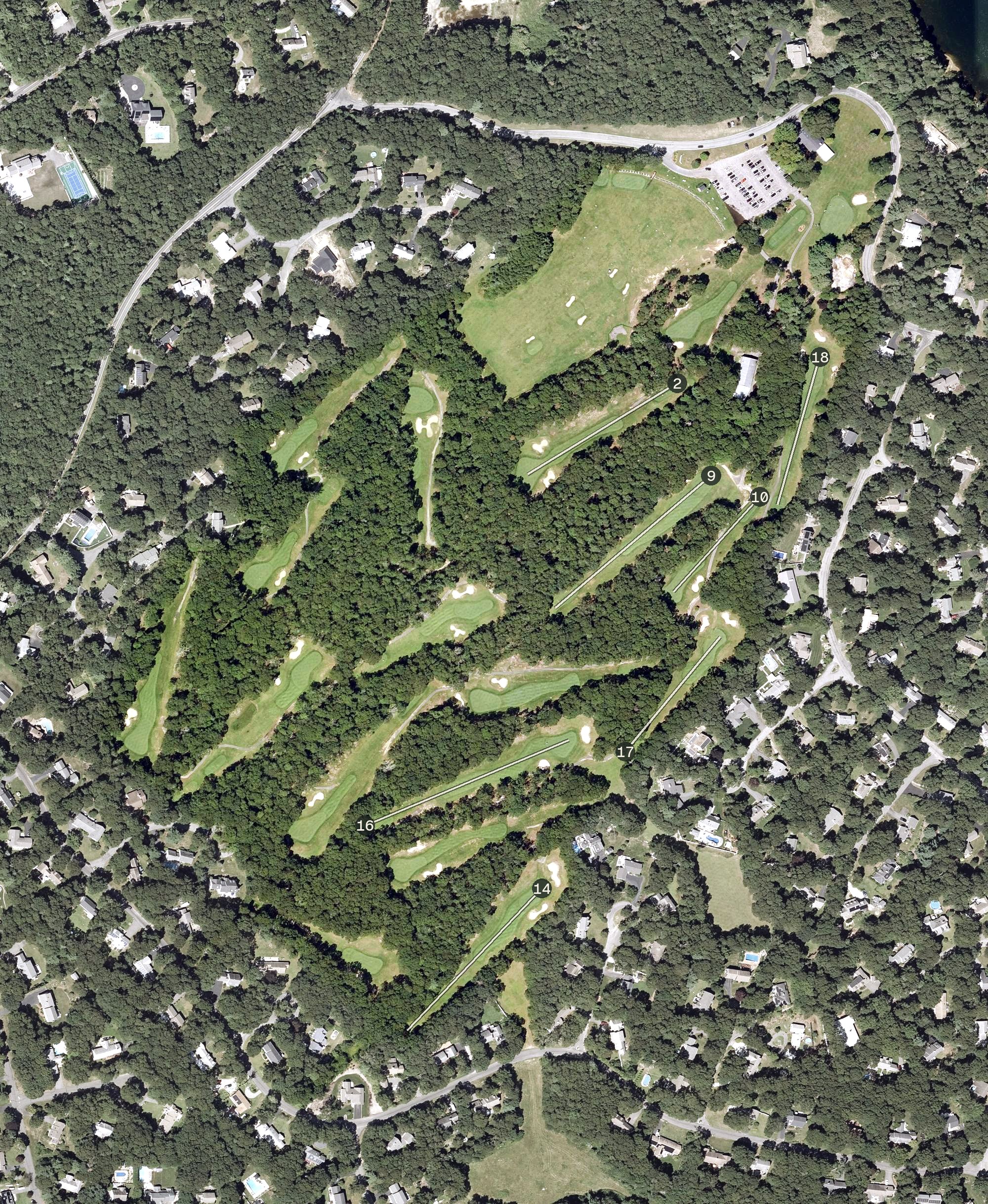 Aerial view of Holly Ridge Golf Club, MA