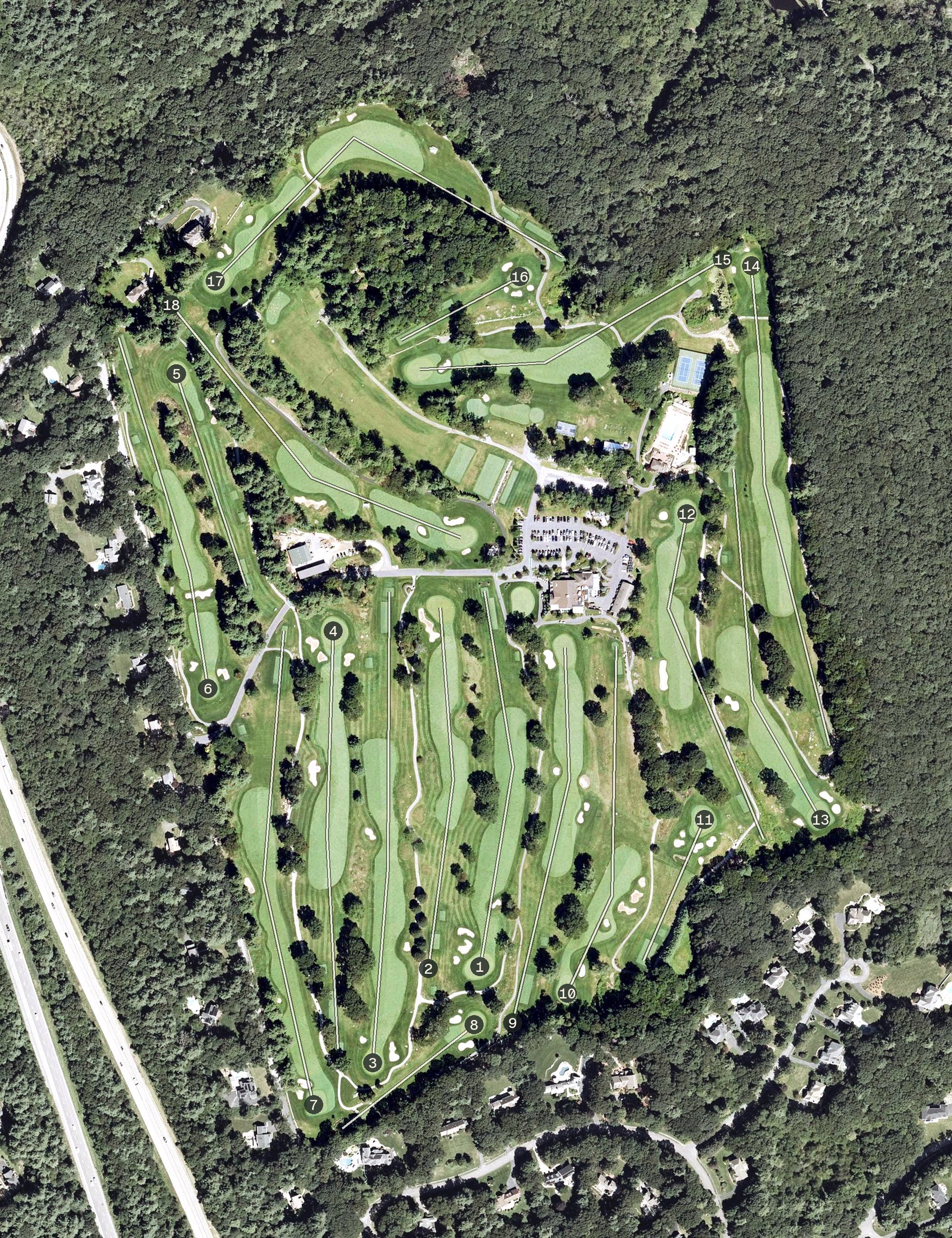 Aerial view of Hopkinton Country Club, MA