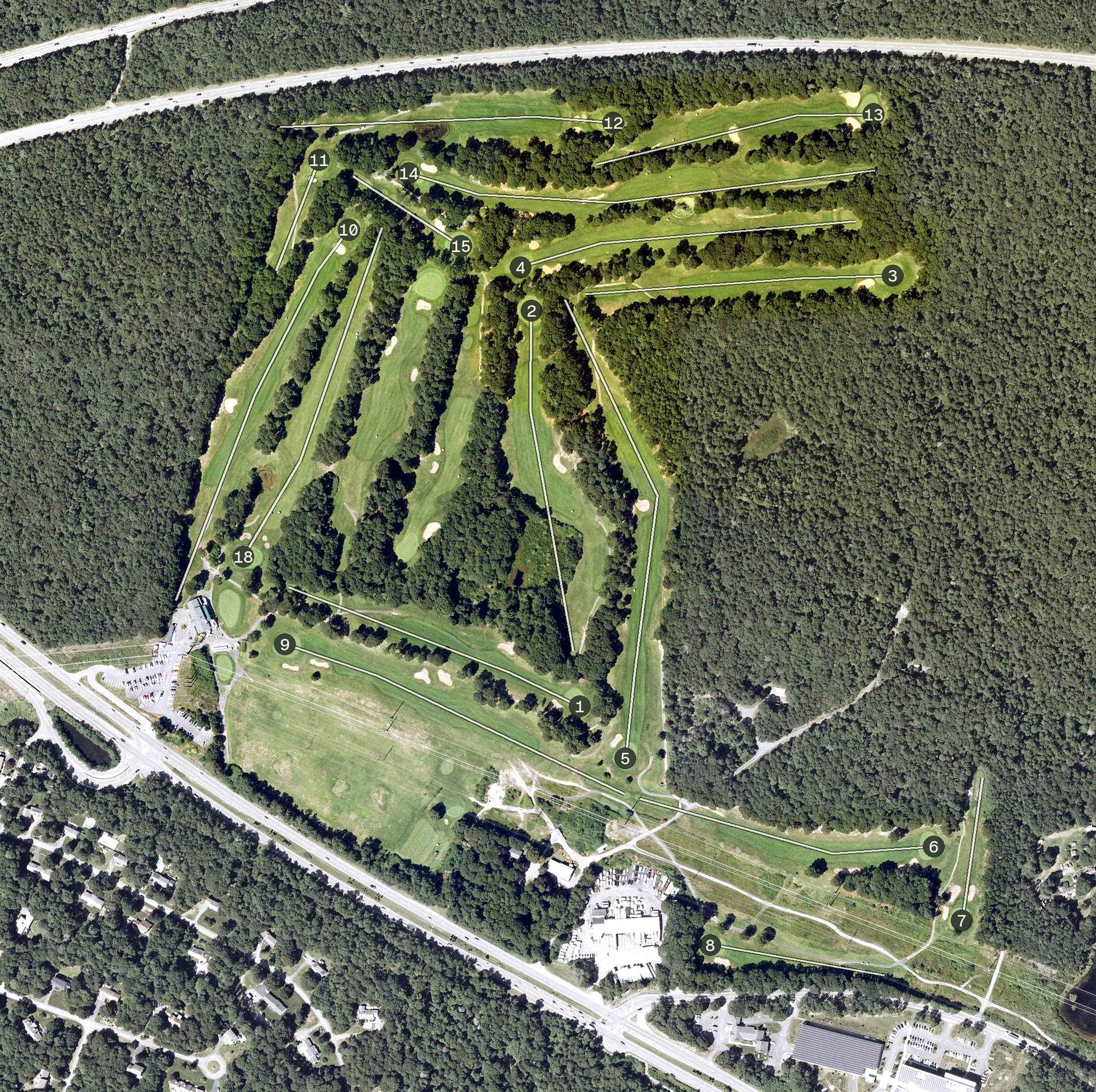 Aerial view of Hyannis Golf Course, MA