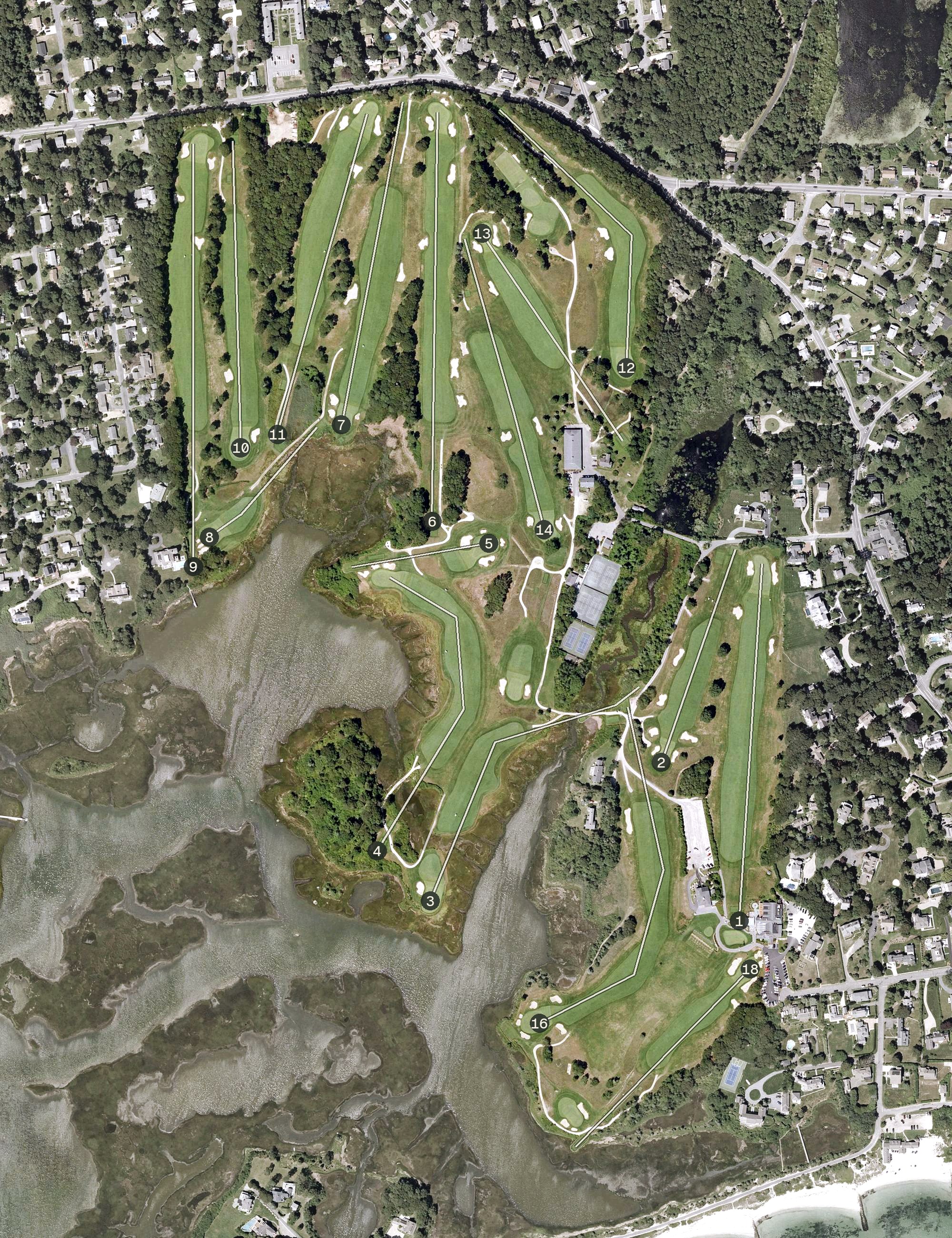 Aerial view of Hyannisport Club, MA