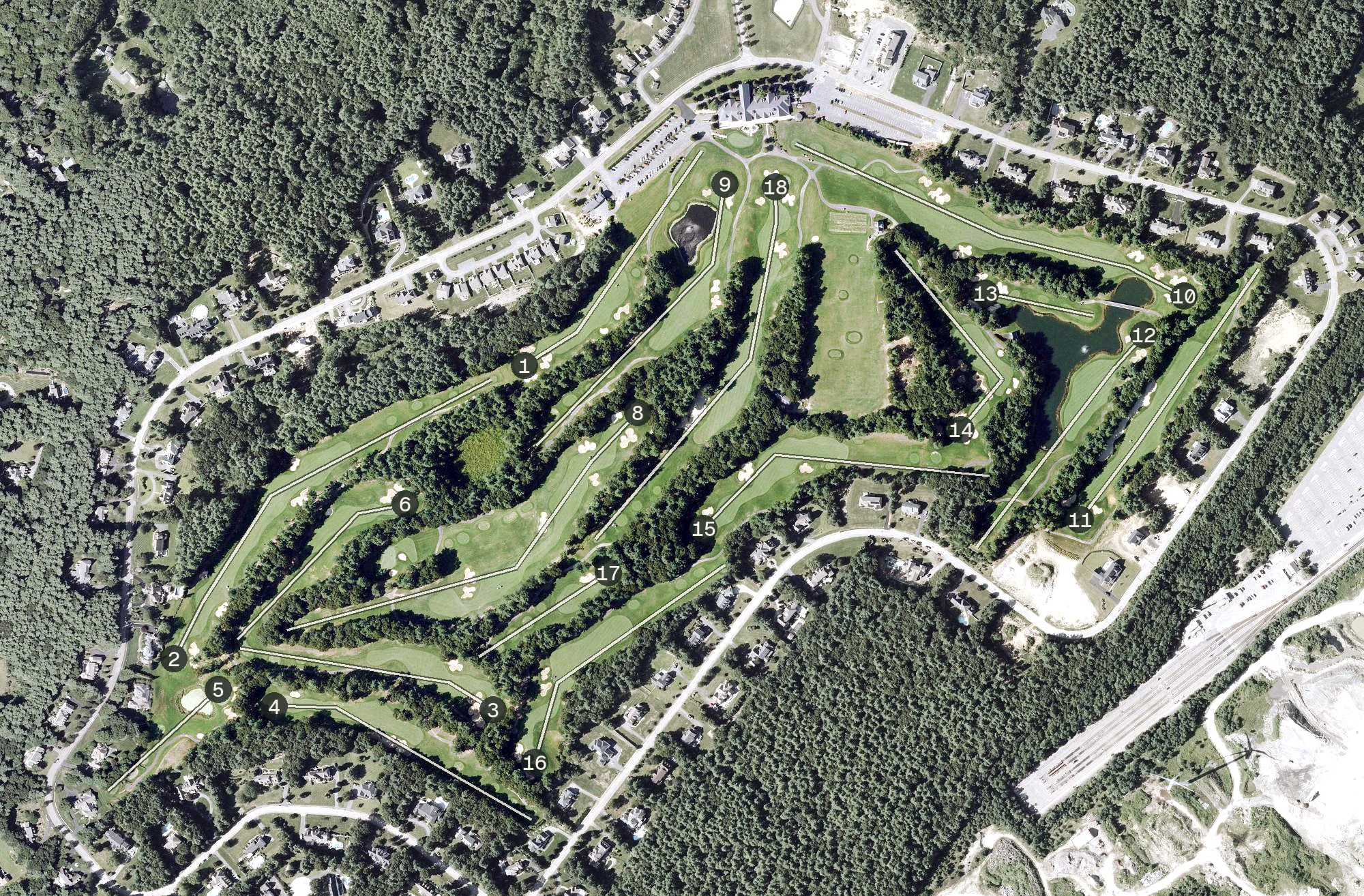 Aerial view of Indian Pond Country Club, MA