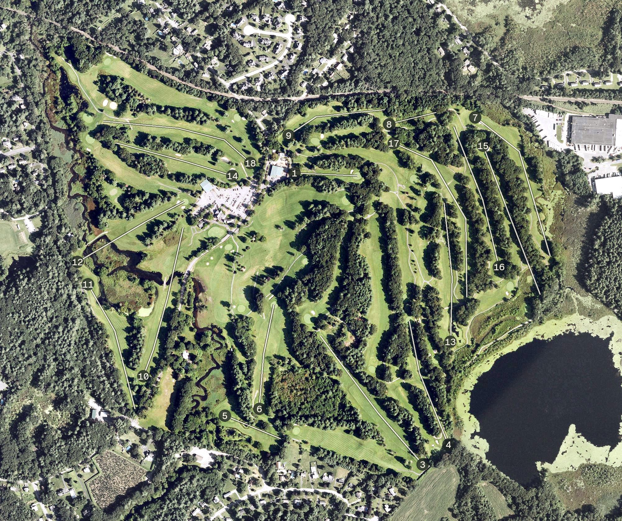 Aerial view of Juniper Hill Golf Course, MA