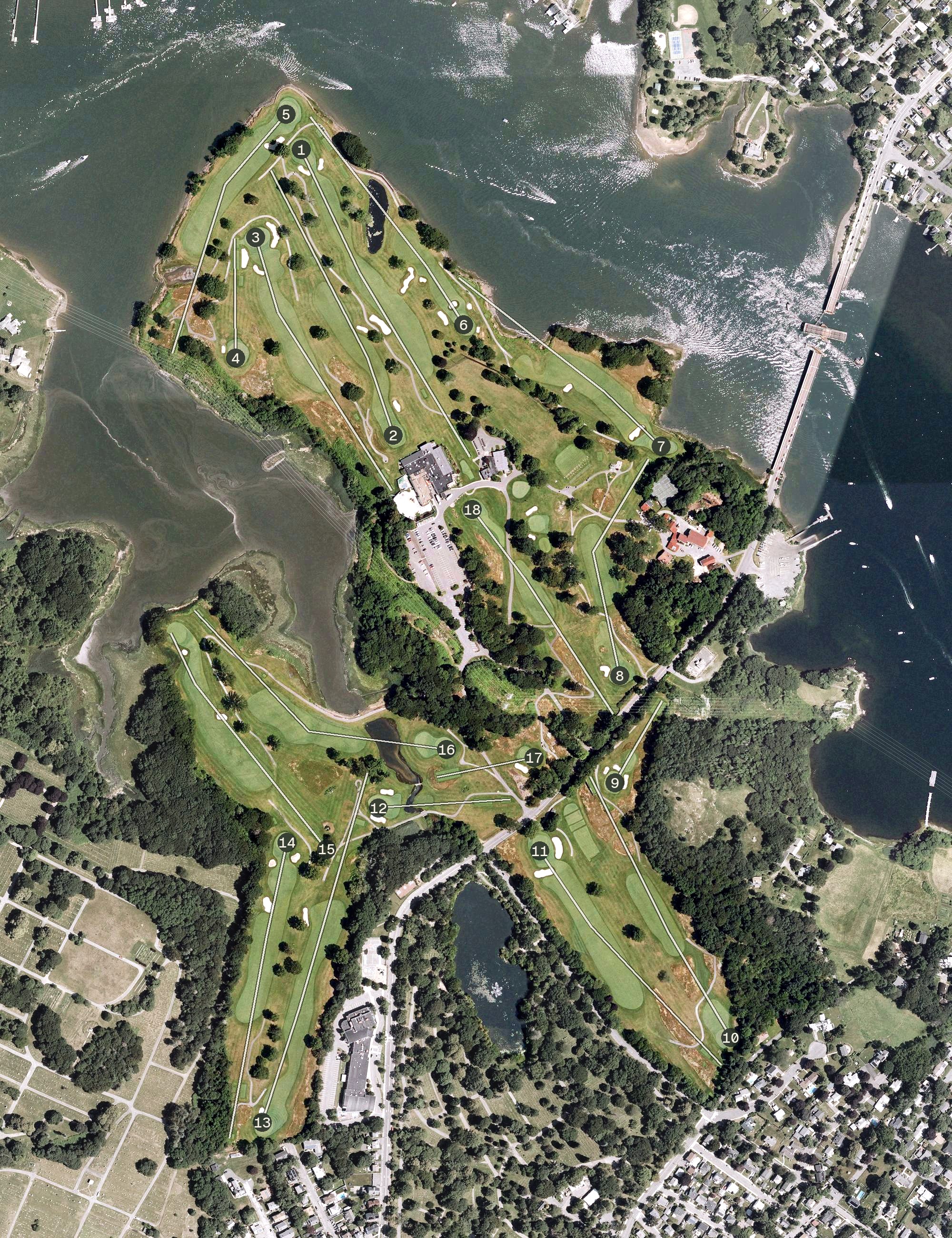 Aerial view of Kernwood Country Club, MA