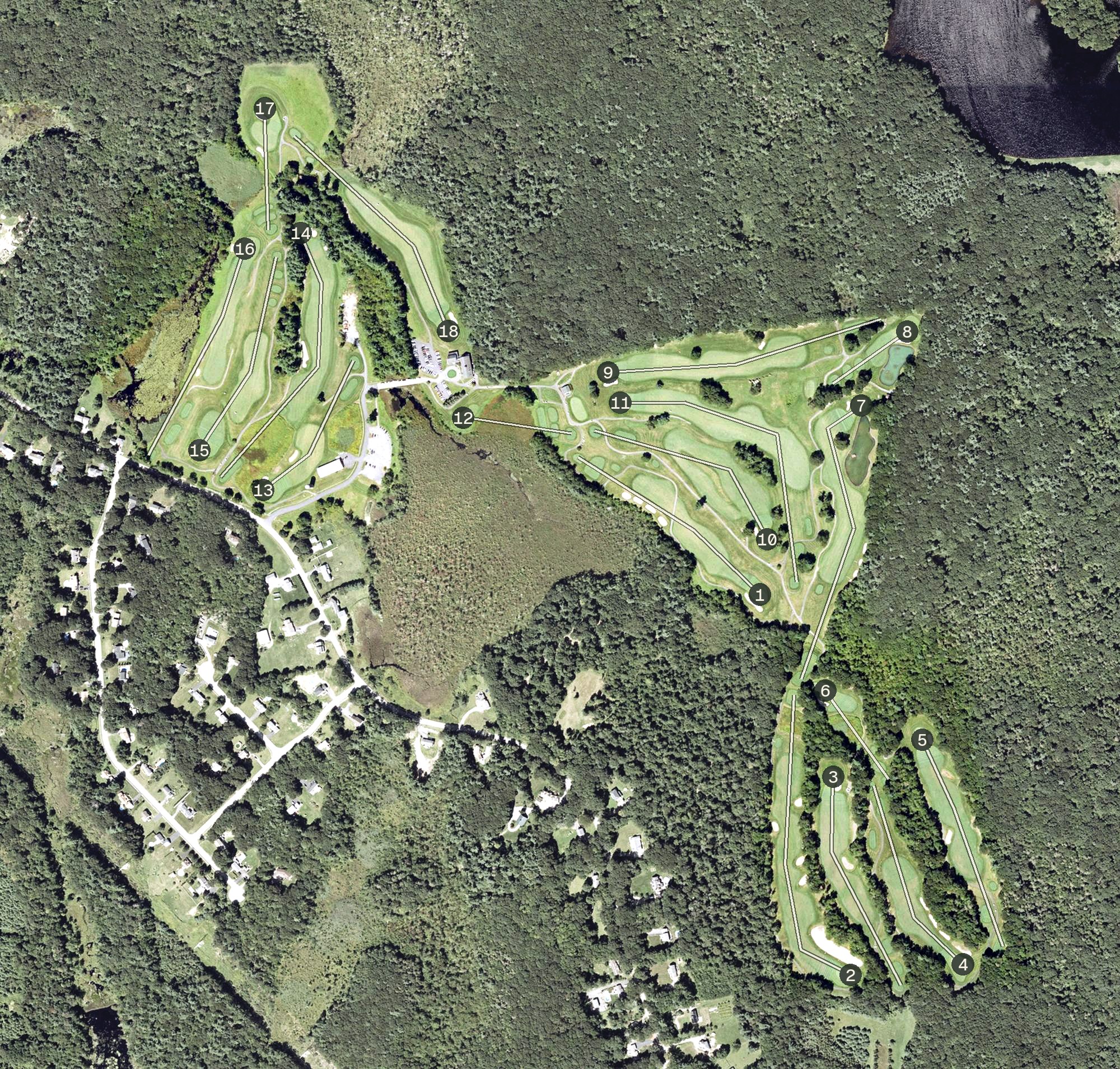 Aerial view of Kettle Brook Golf Club, MA