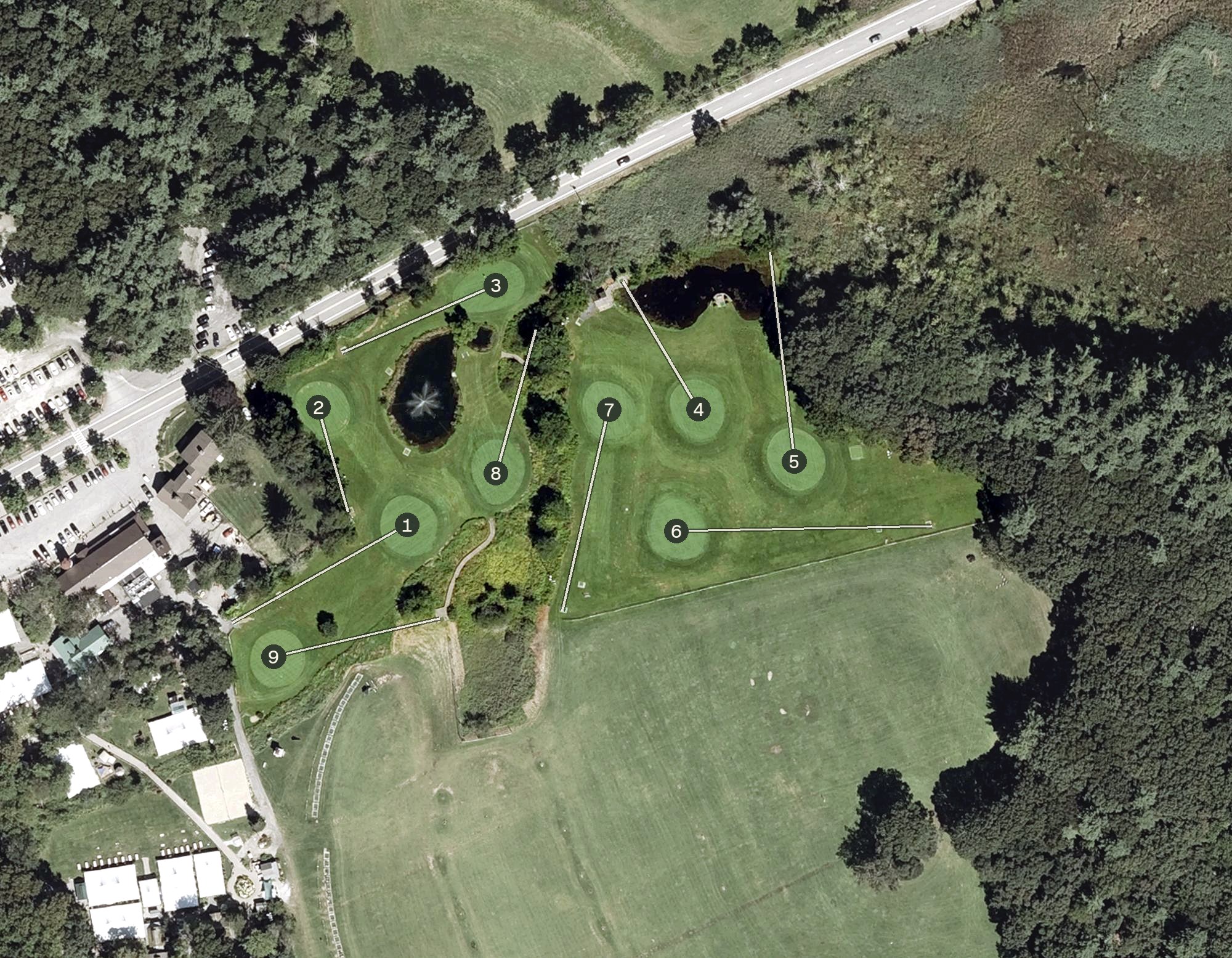 Aerial view of Kimball Farms Pitch & Putt, MA