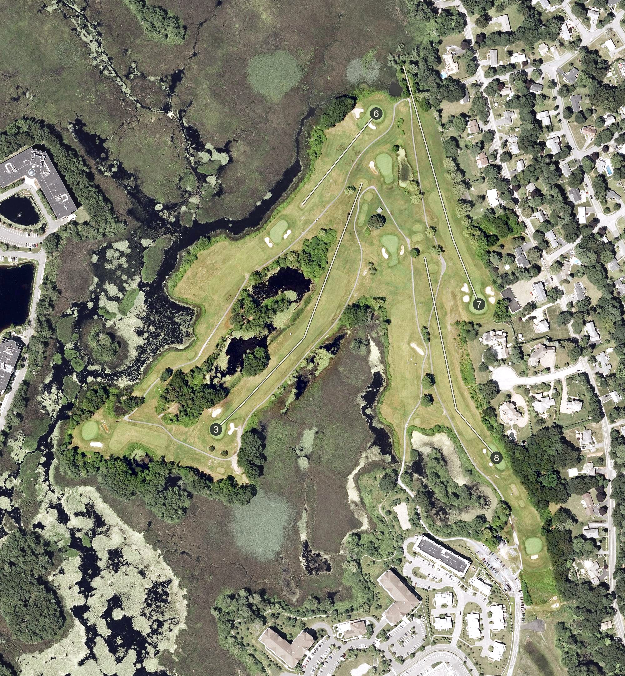 Aerial view of King Rail Golf Course, MA