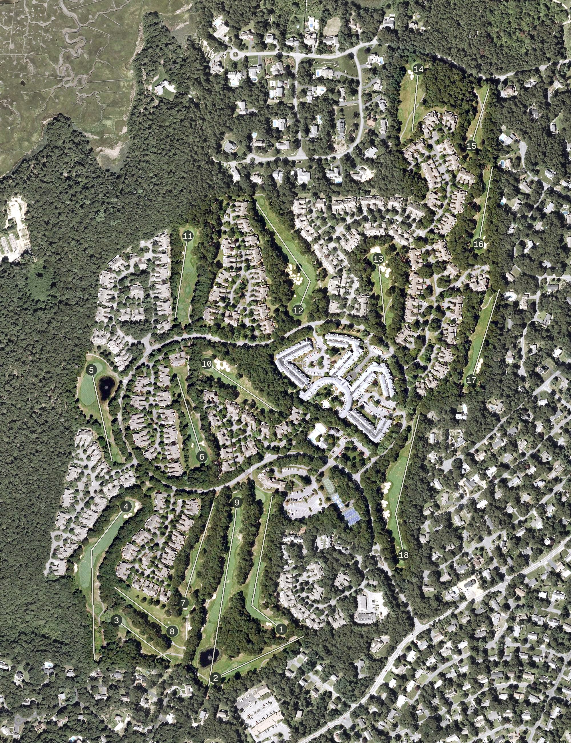 Aerial view of Kings Way Golf Club, MA