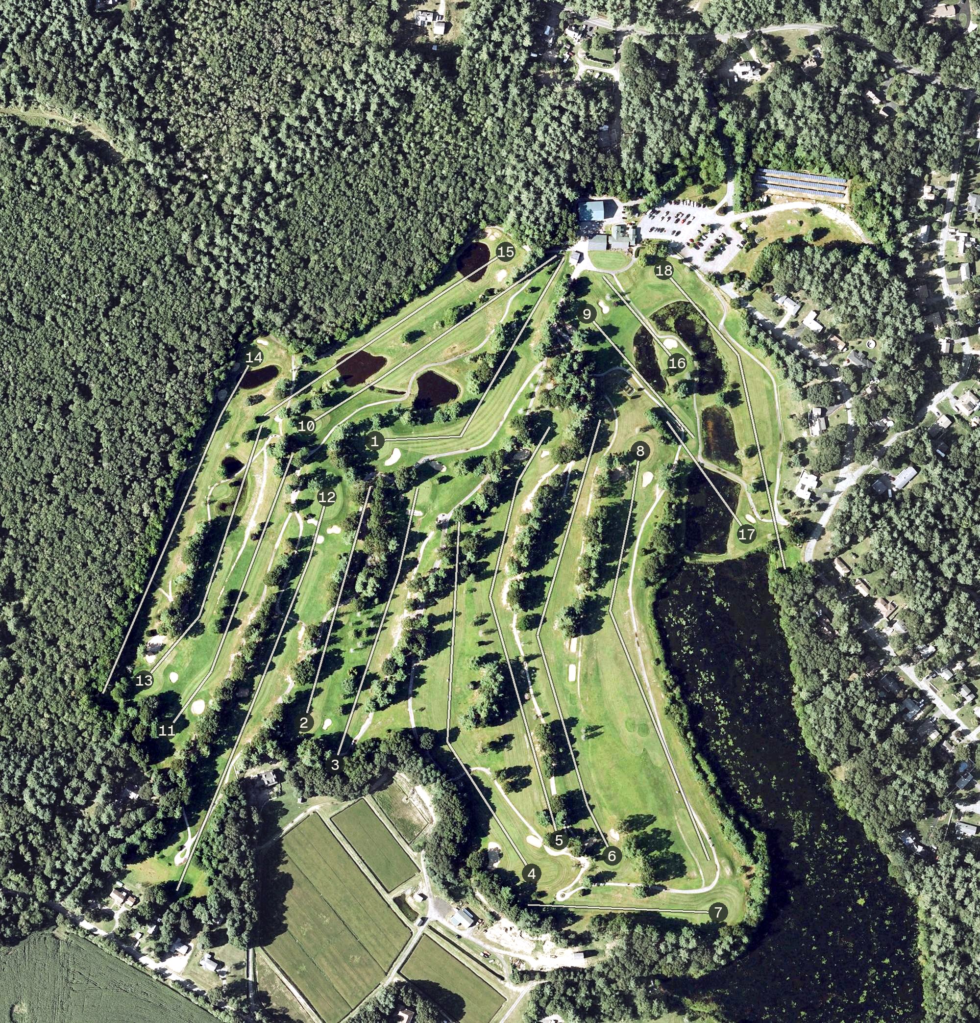 Aerial view of Lakeville Country Club, MA
