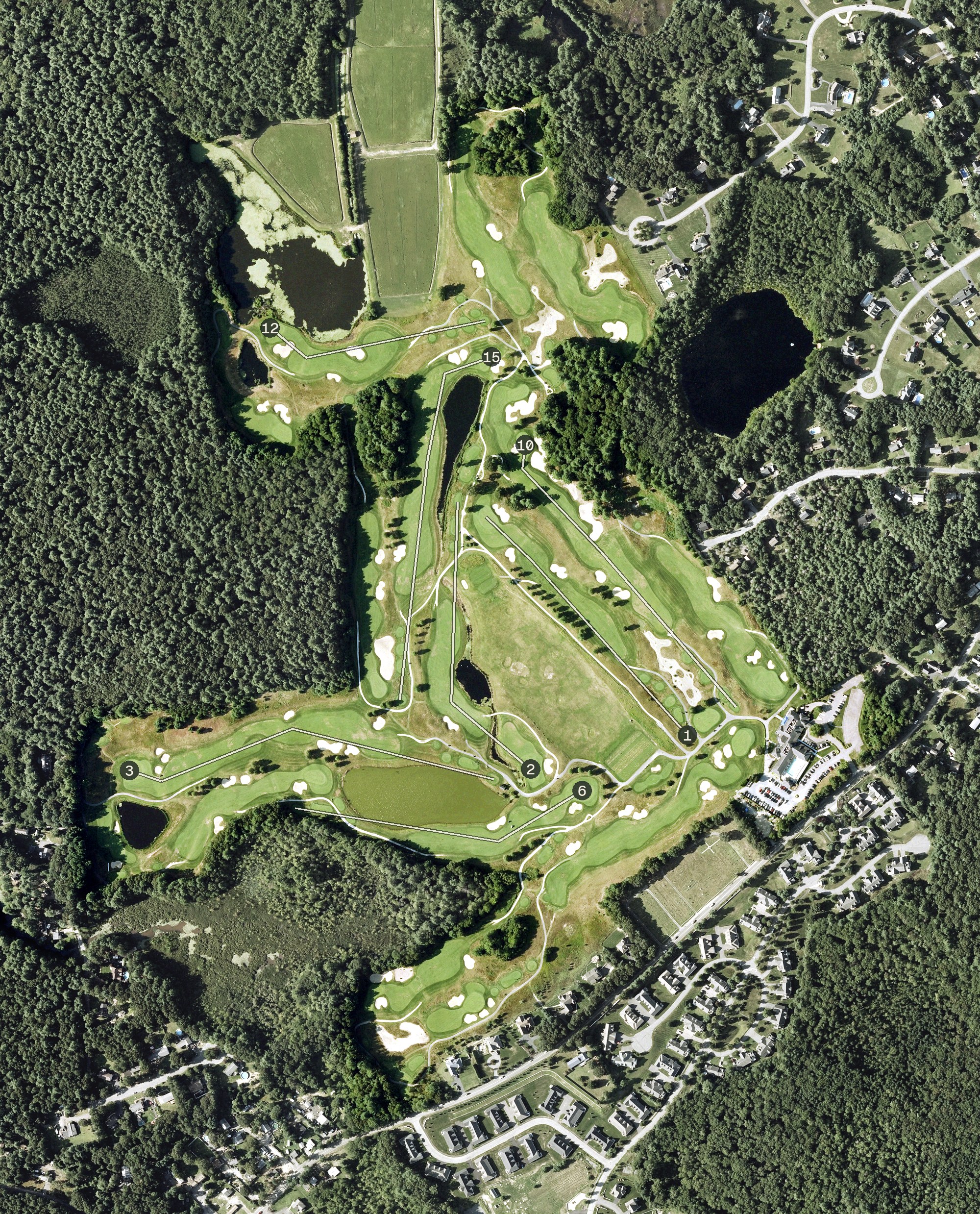 Aerial view of LeBaron Hills Country Club, MA