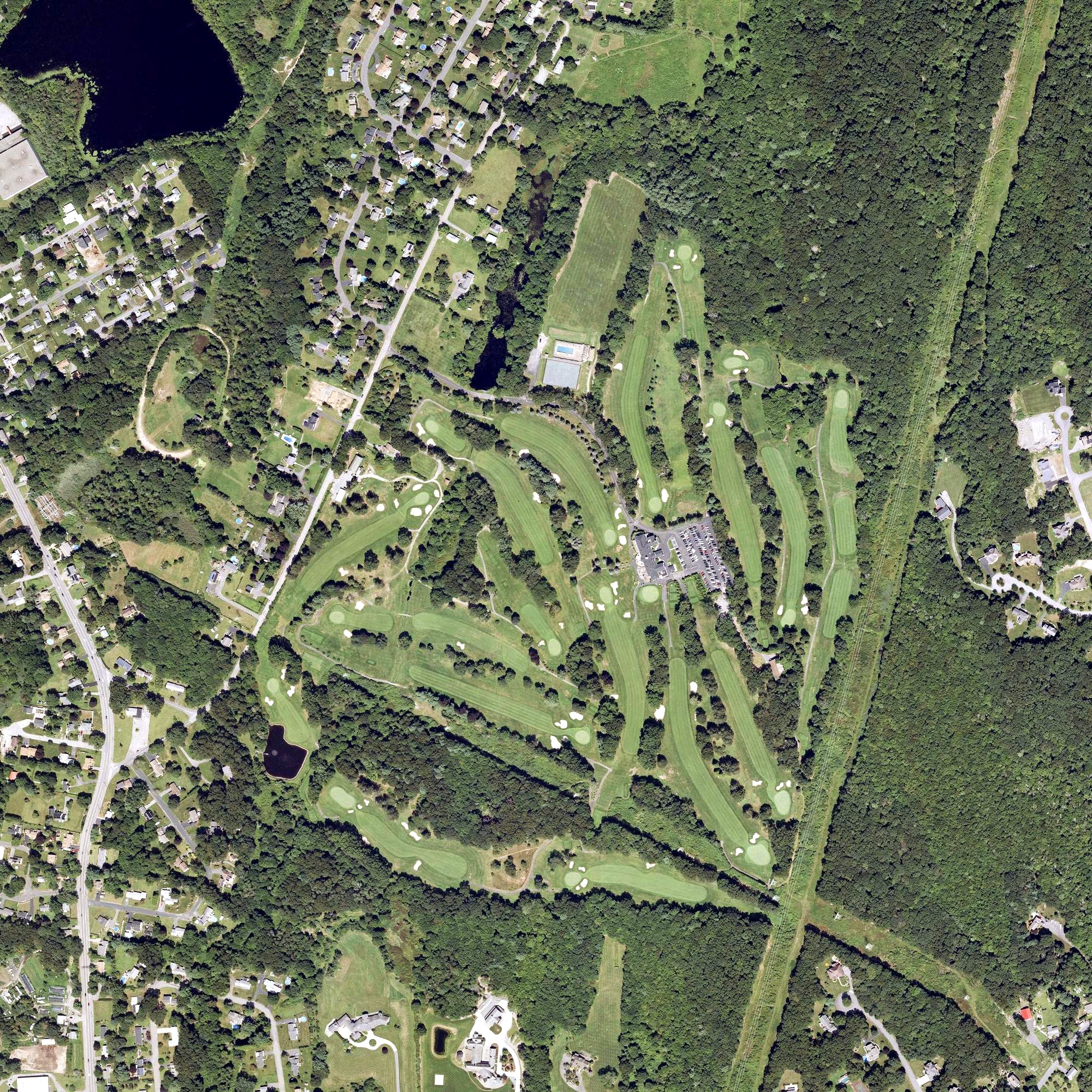 Aerial view of Ledgemont Country Club, MA