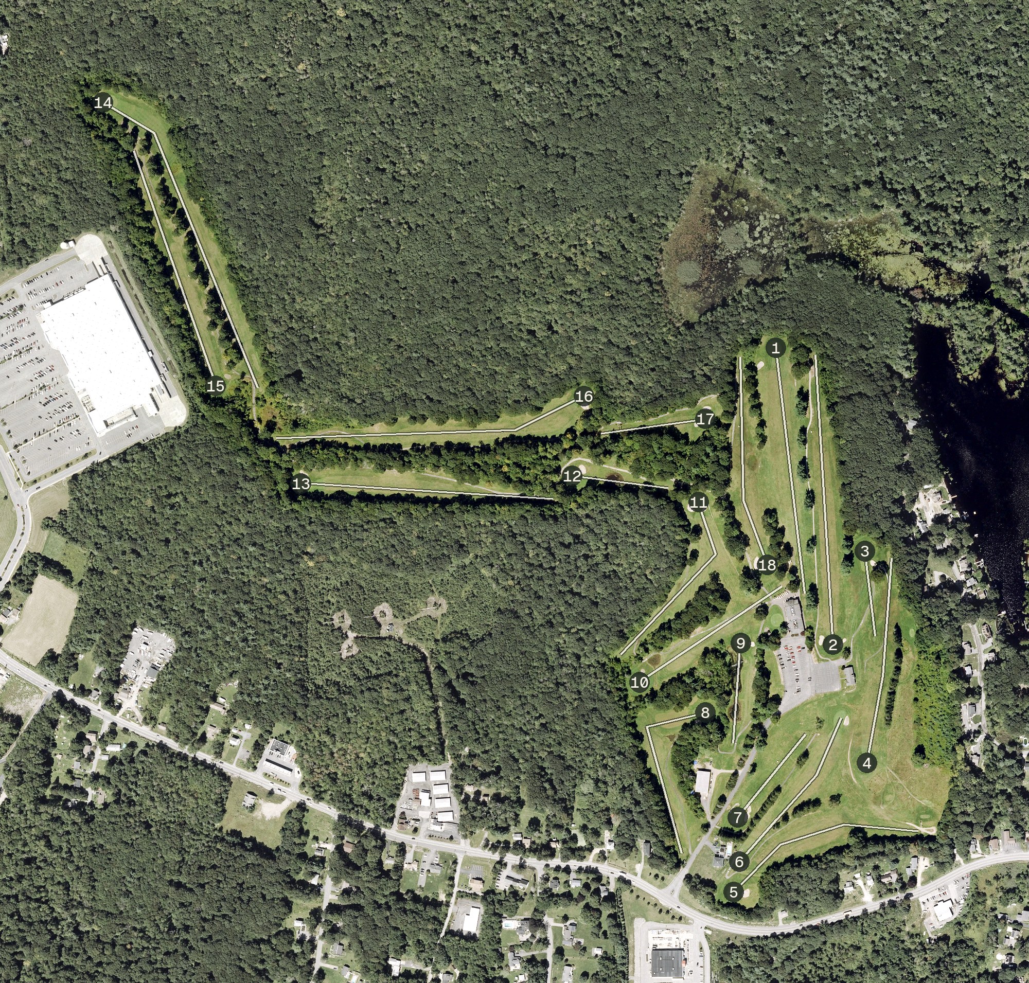 Aerial view of Leicester Country Club, MA
