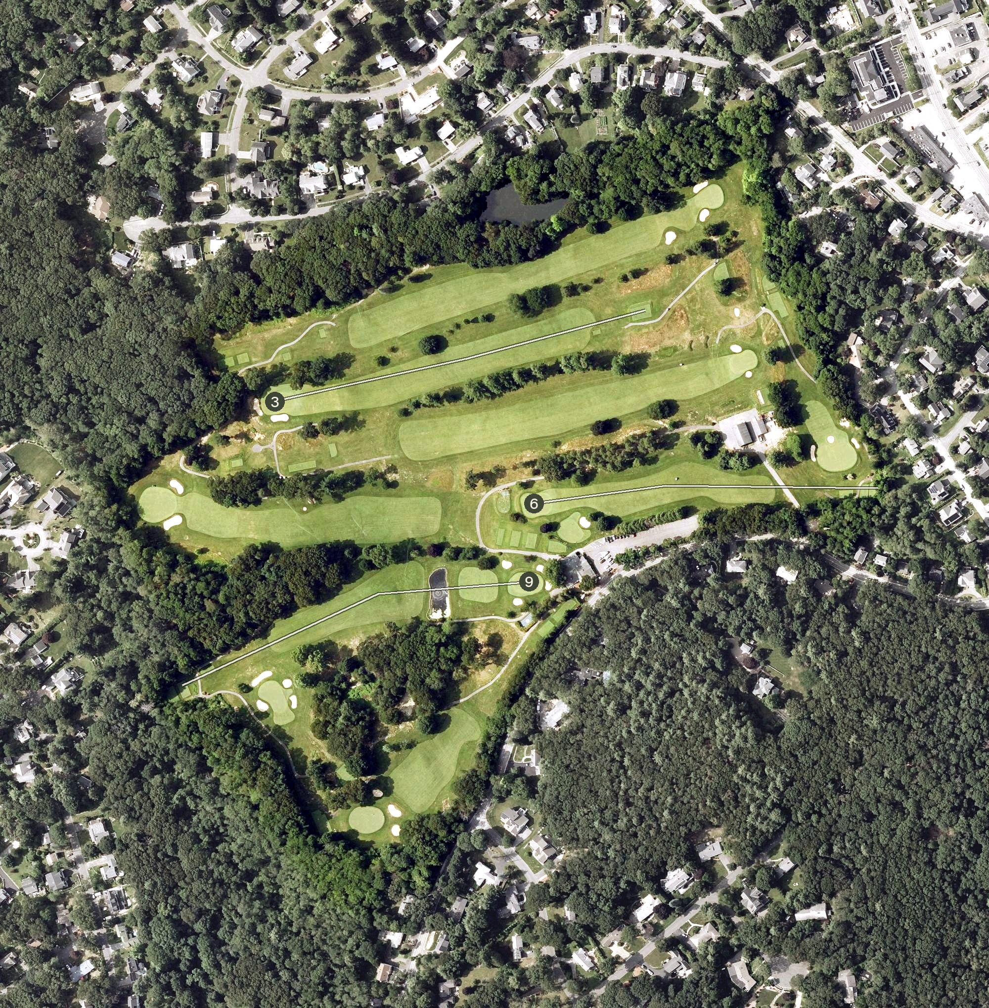 Aerial view of Lexington Golf Club, MA