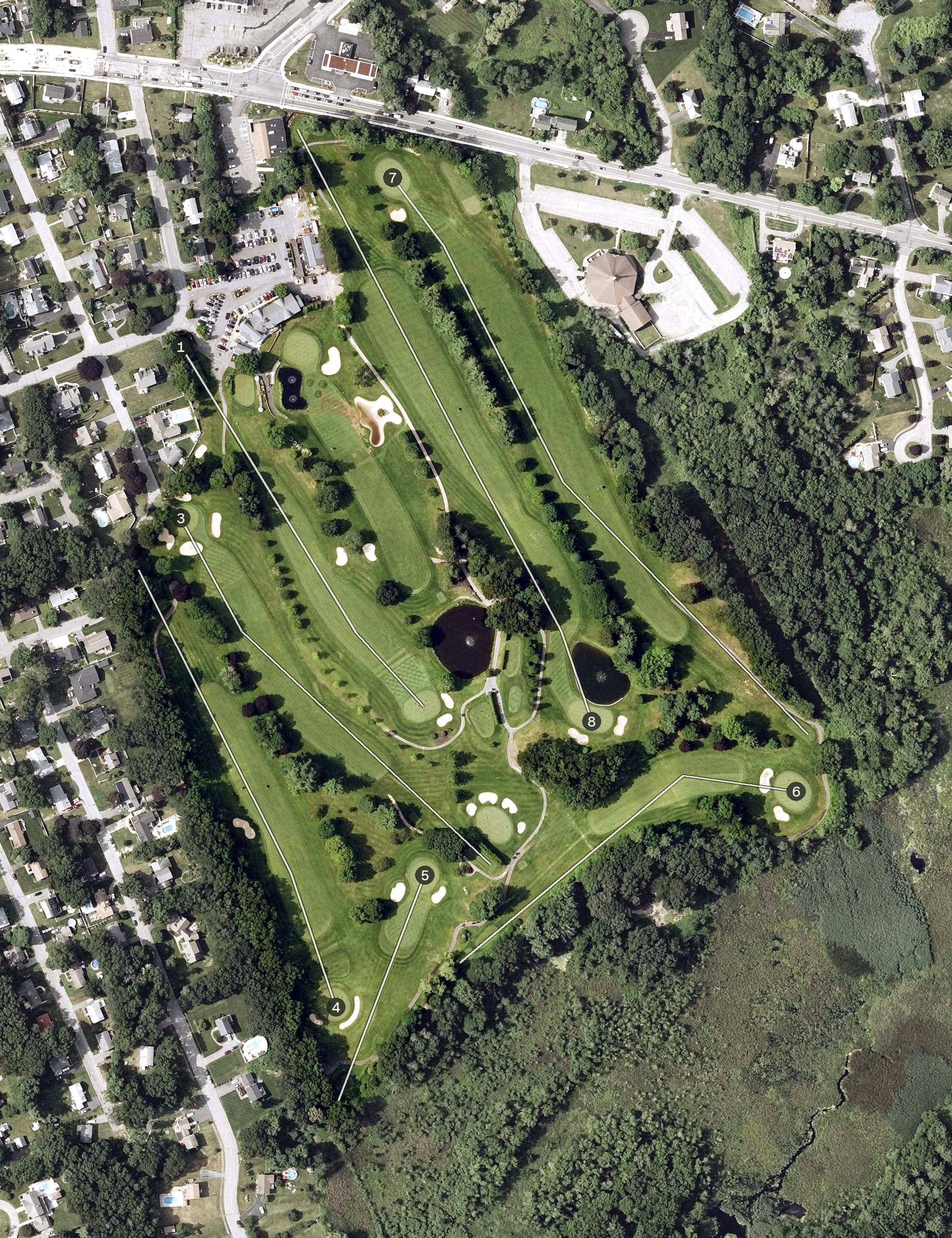 Aerial view of Long Meadow Golf Club, MA