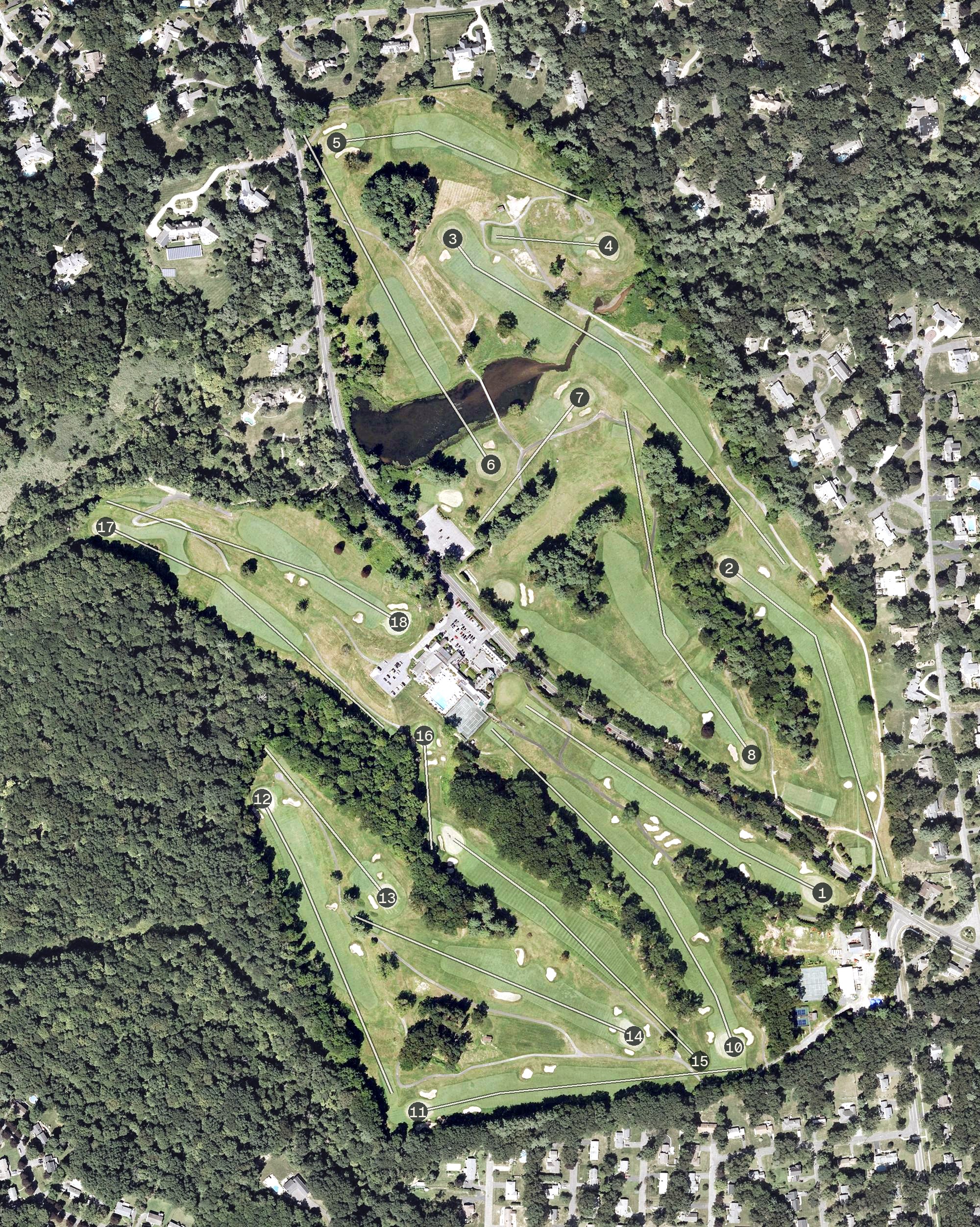Aerial view of Longmeadow Country Club, MA