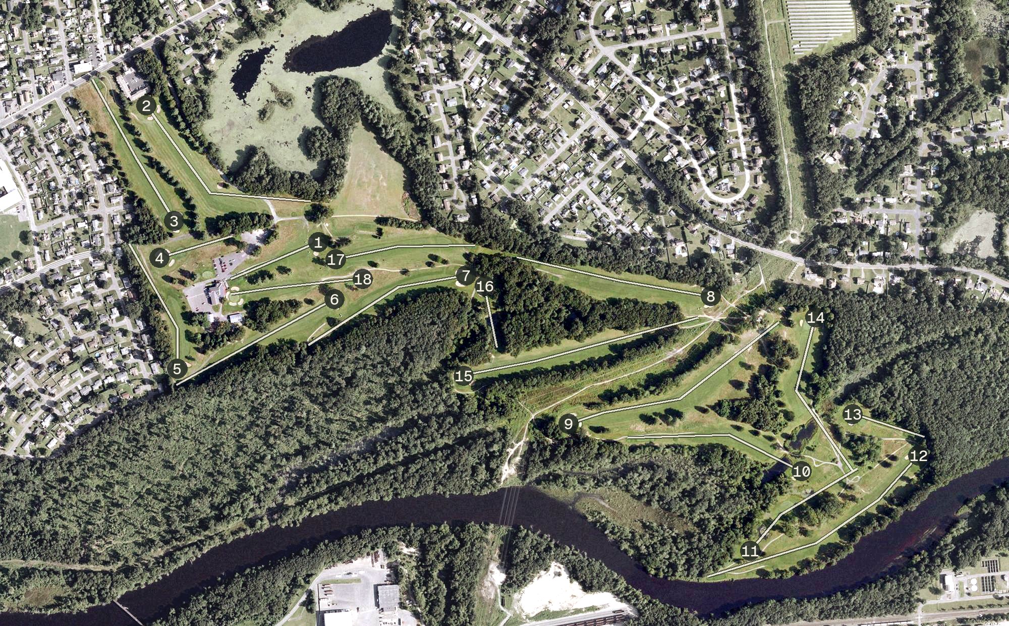 Aerial view of Ludlow Country Club, MA