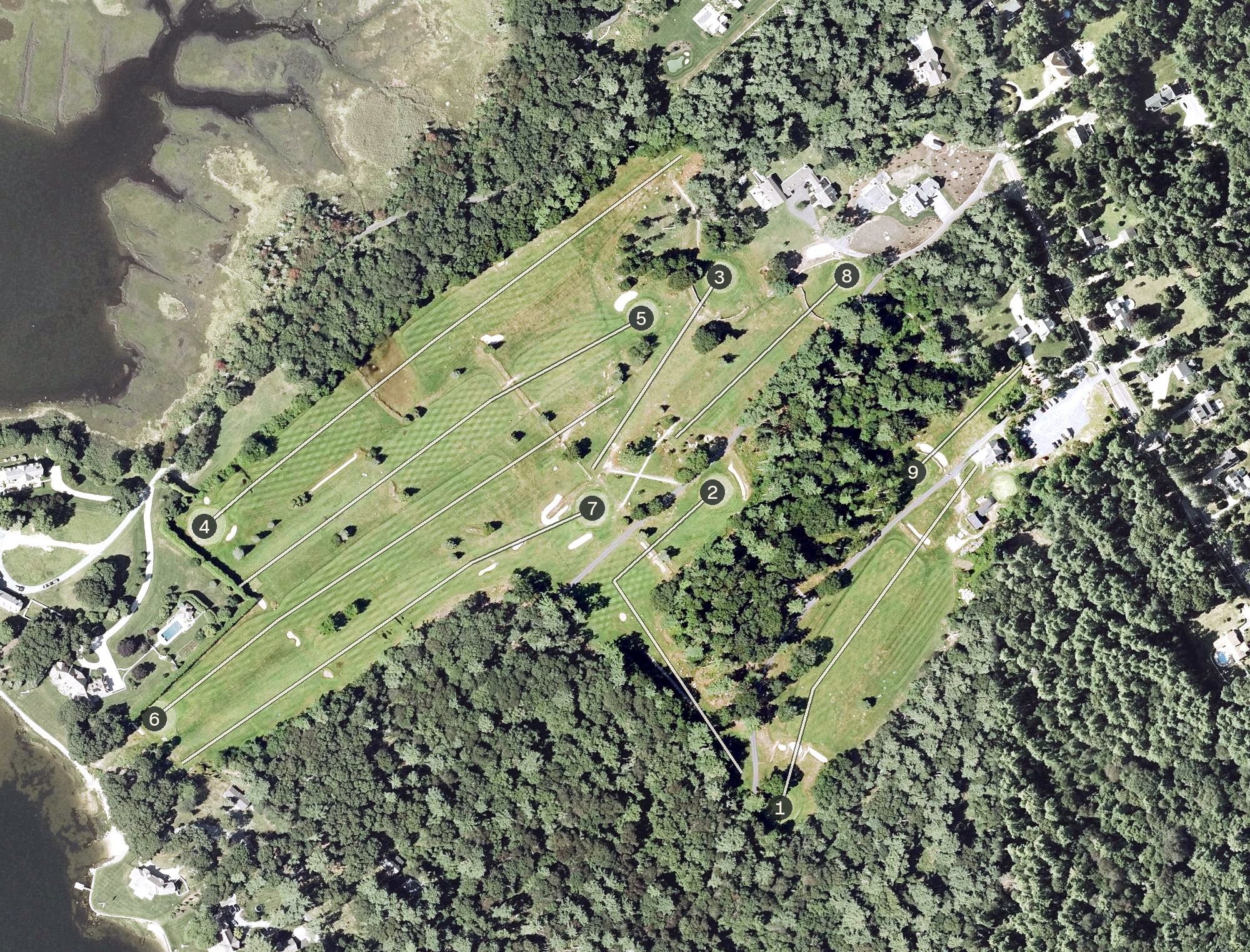Aerial view of Marion Golf Club, MA