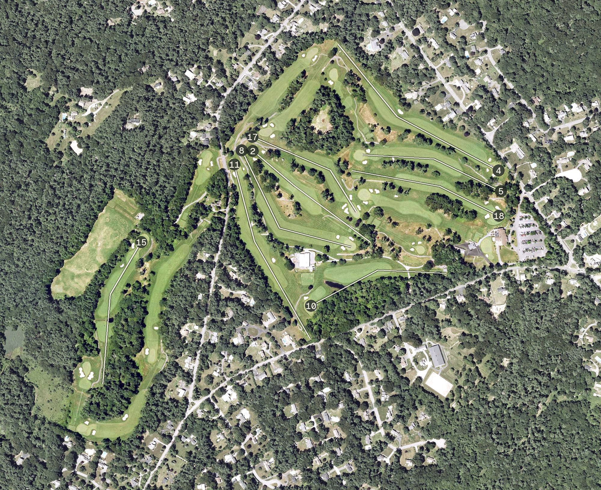 Aerial view of Marshfield Country Club, MA