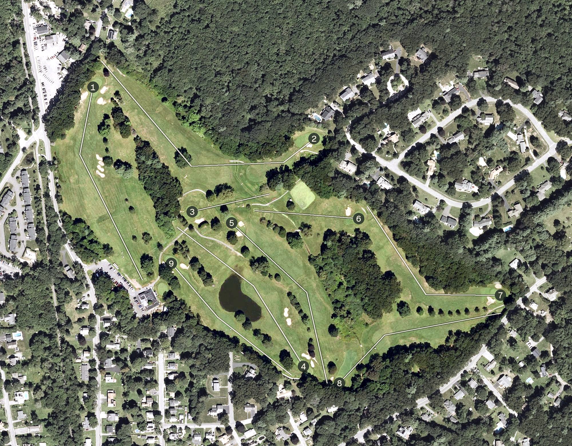 Aerial view of Maynard Golf Course, MA