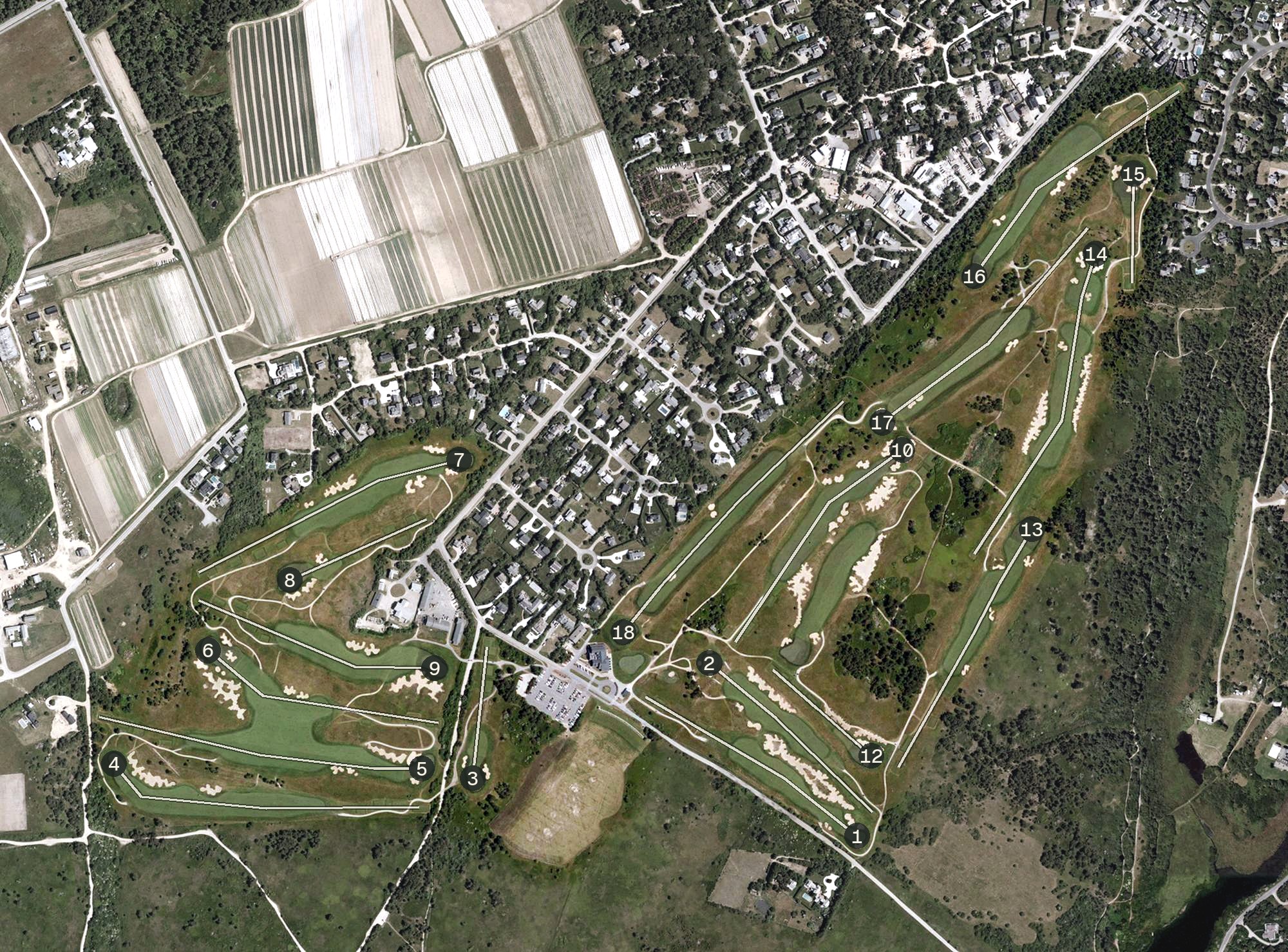Aerial view of Miacomet Golf Club, MA