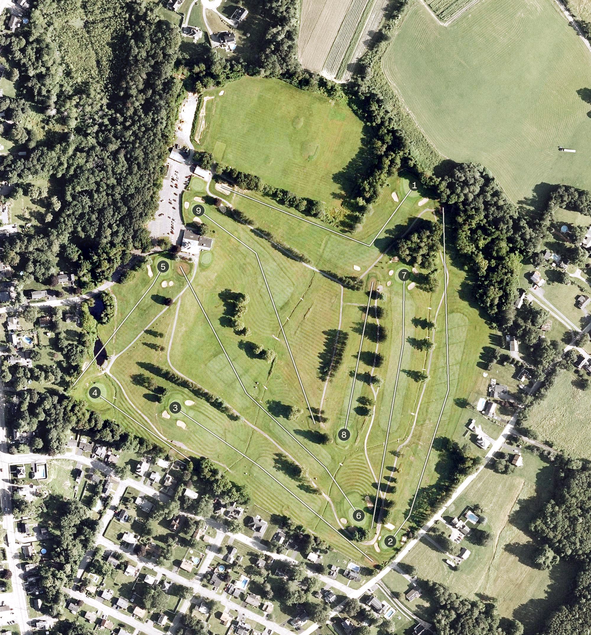 Aerial view of Monoosnock Country Club, MA