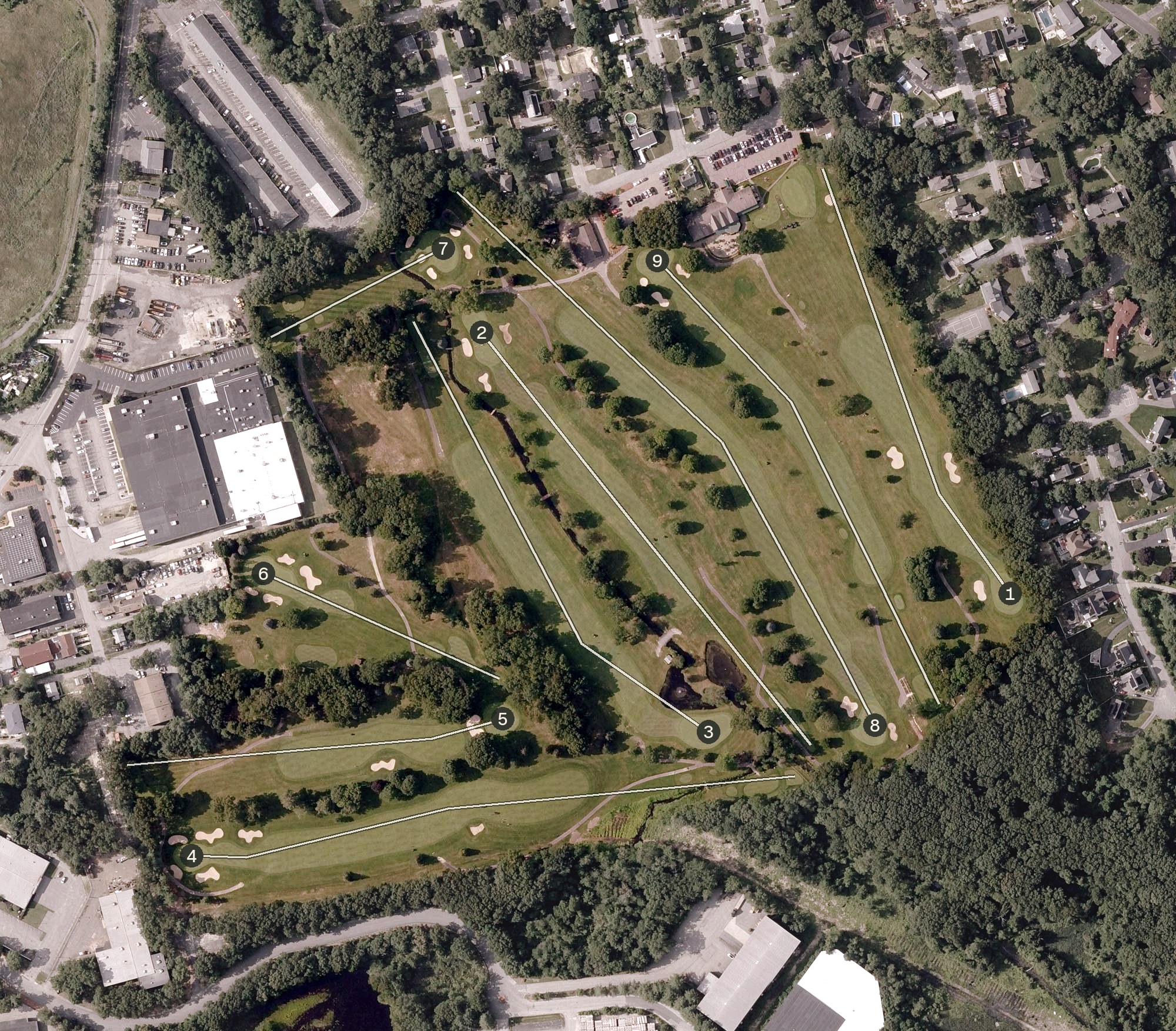 Aerial view of Mount Pleasant Golf Club, MA