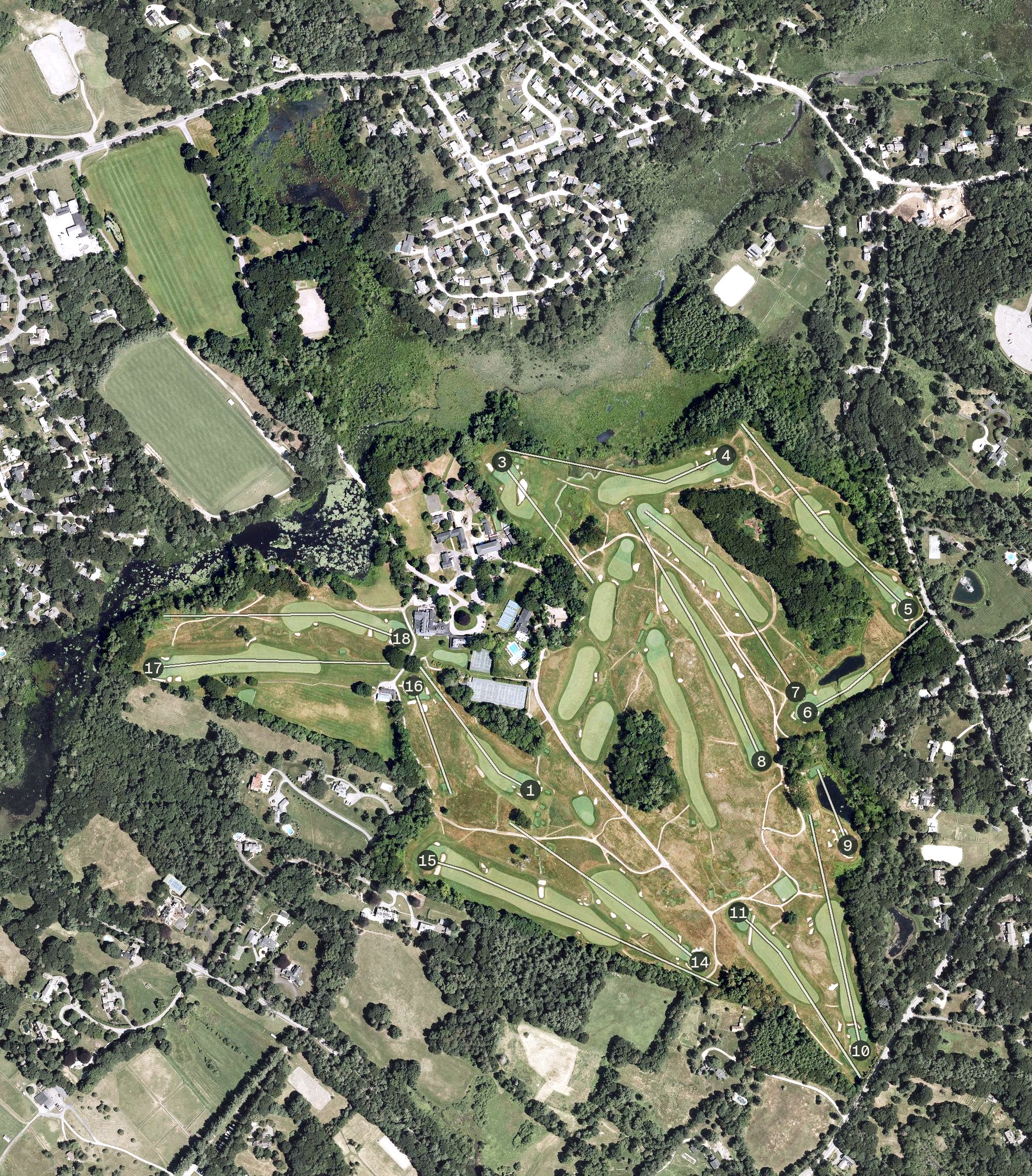 Aerial view of Myopia Hunt Club, MA