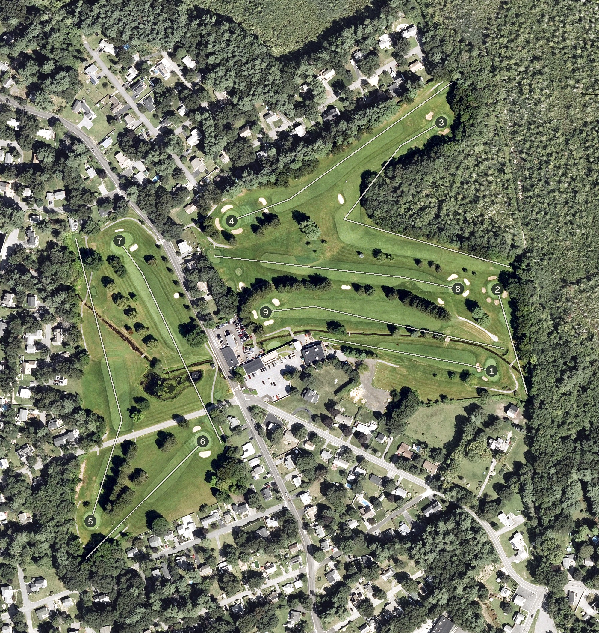 Aerial view of Nabnassett Lake Country Club, MA
