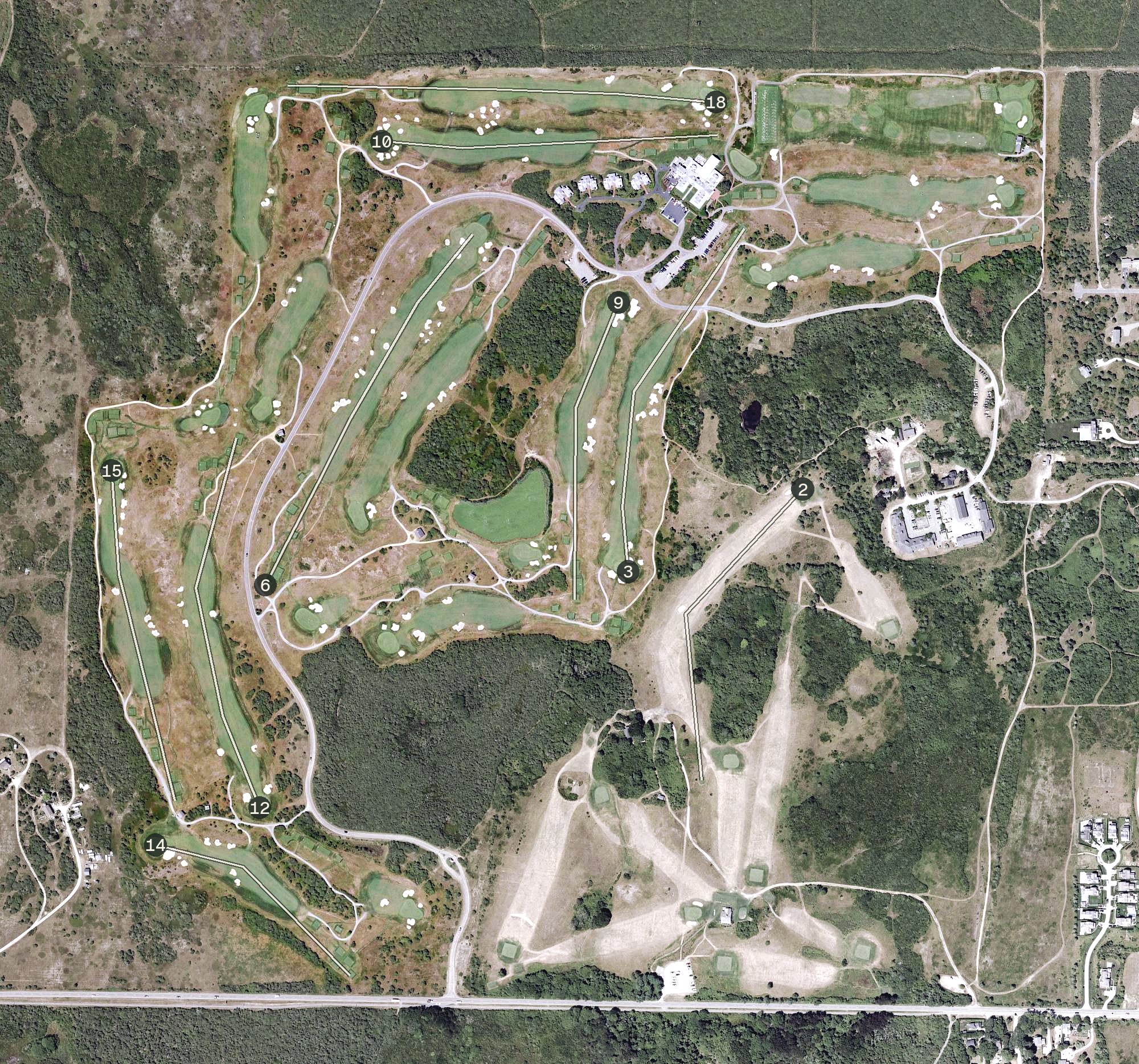 Aerial view of Nantucket Golf Club, MA