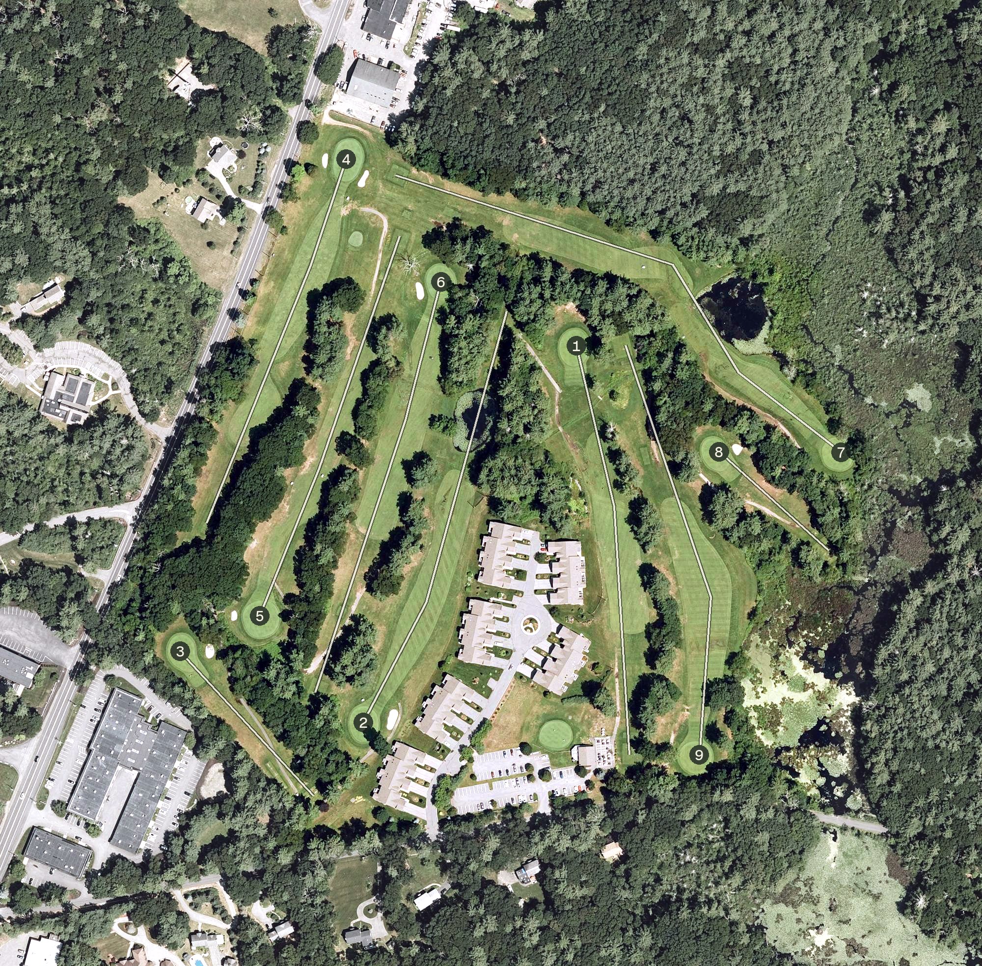 Aerial view of New Meadows Golf Club, MA
