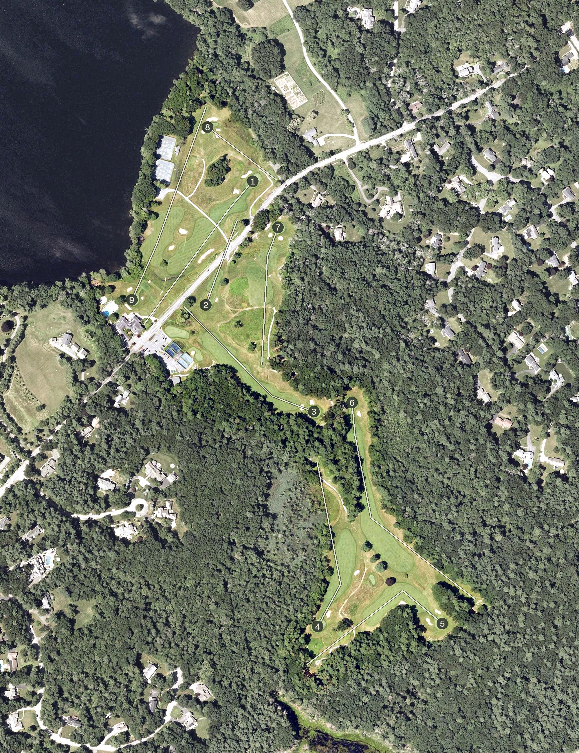 Aerial view of North Andover Country Club, MA