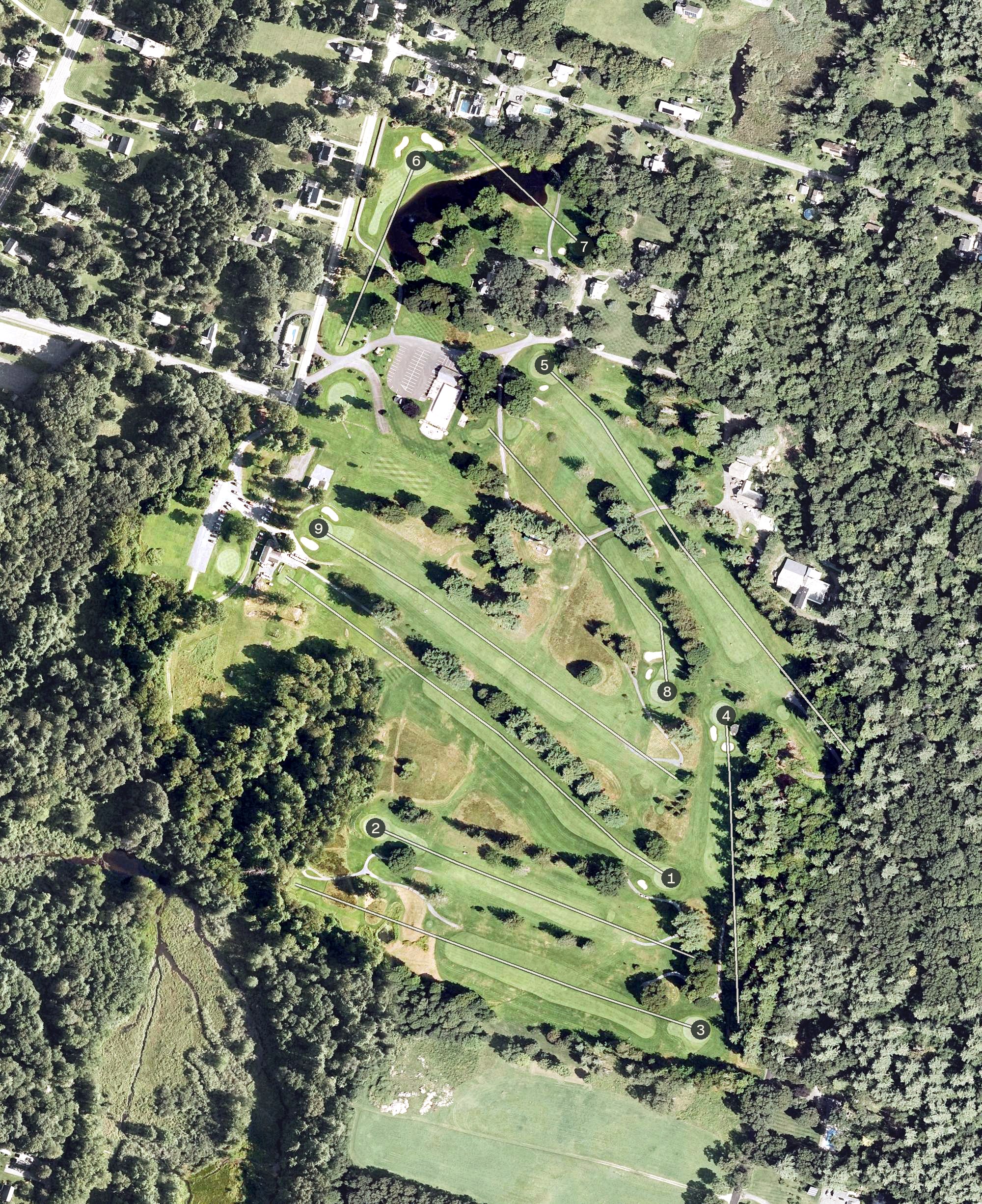 Aerial view of Northfield Golf Club, MA