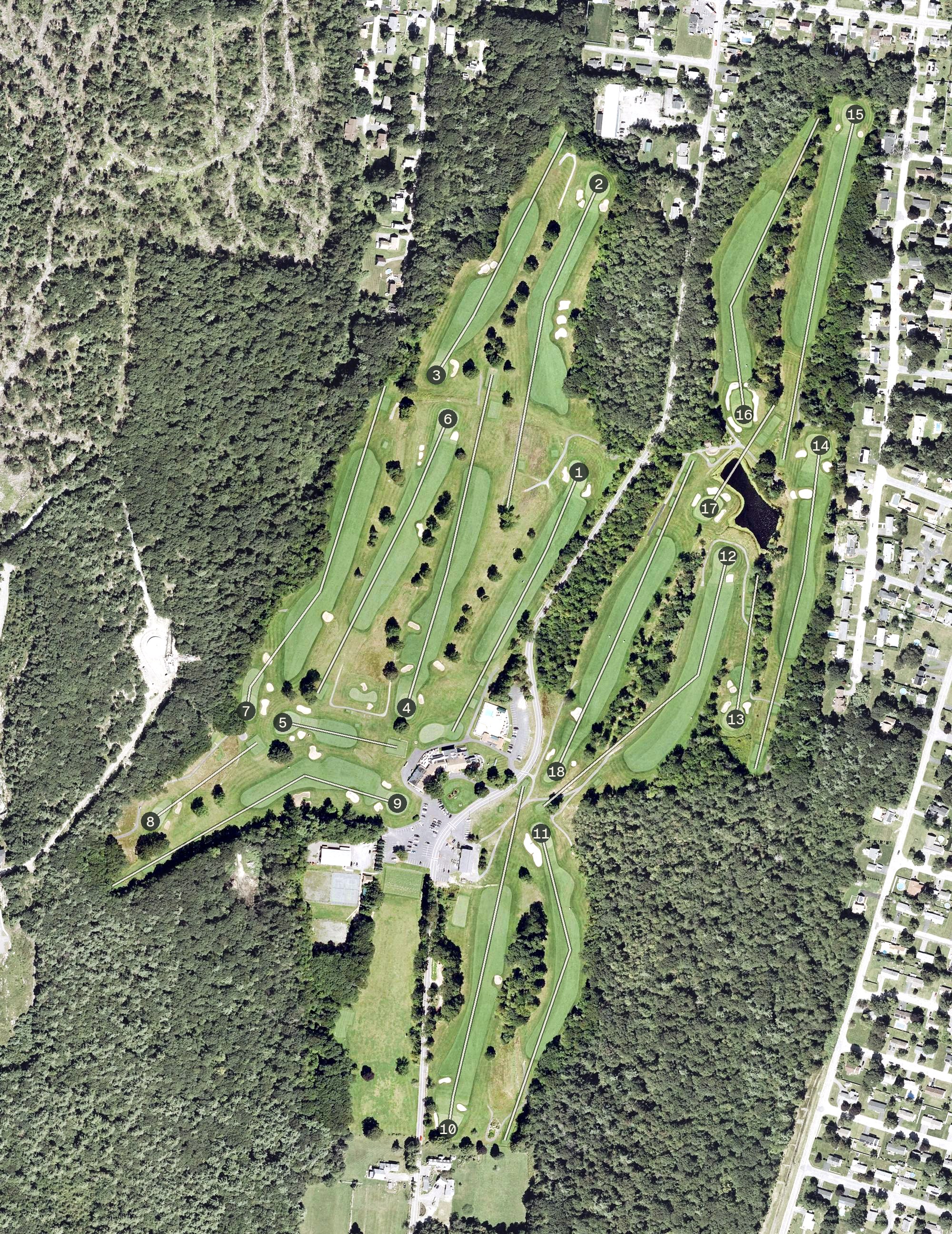 Aerial view of Oak Hill Country Club, MA