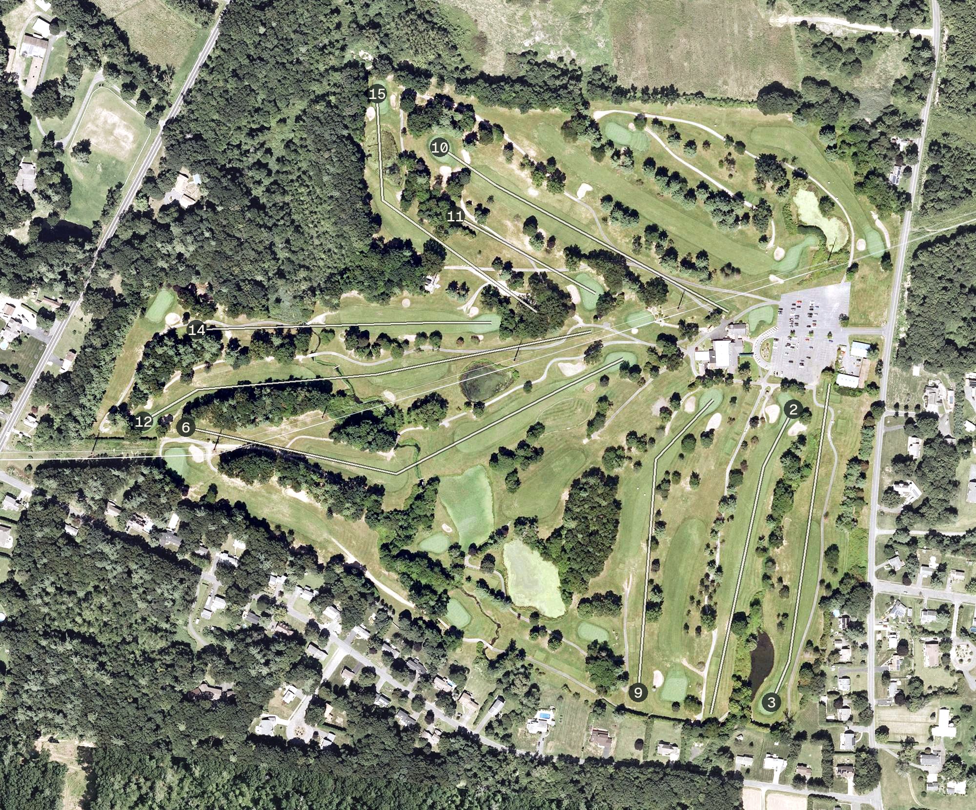 Aerial view of Oak Ridge Golf Club, MA