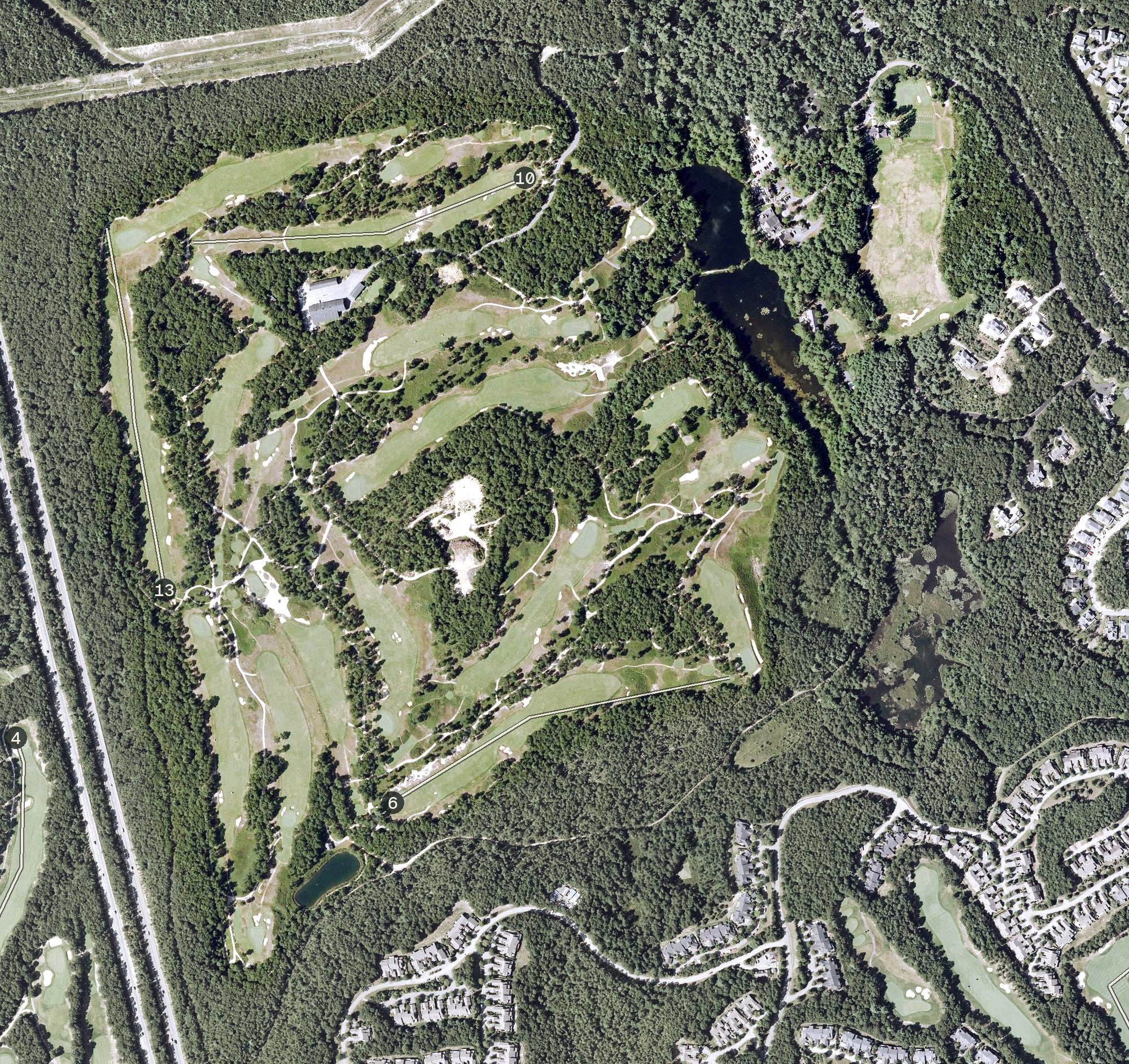 Aerial view of Old Sandwich Golf Club, MA