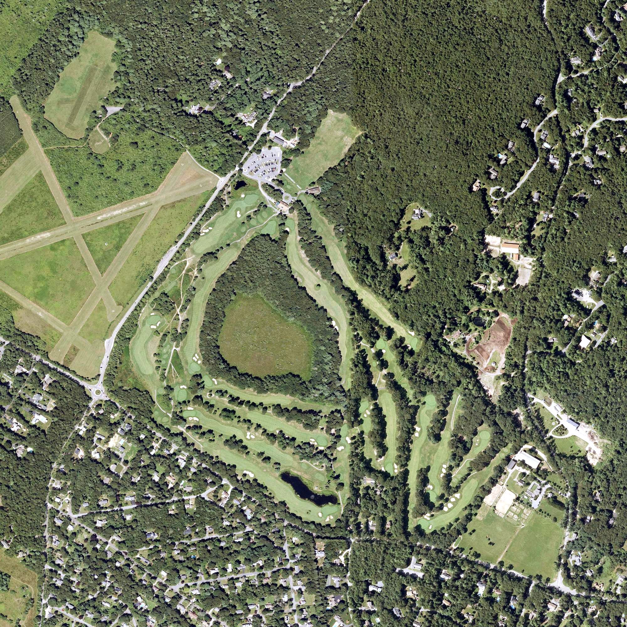 Aerial view of Olde Barnstable Fairgrounds Golf Course, MA