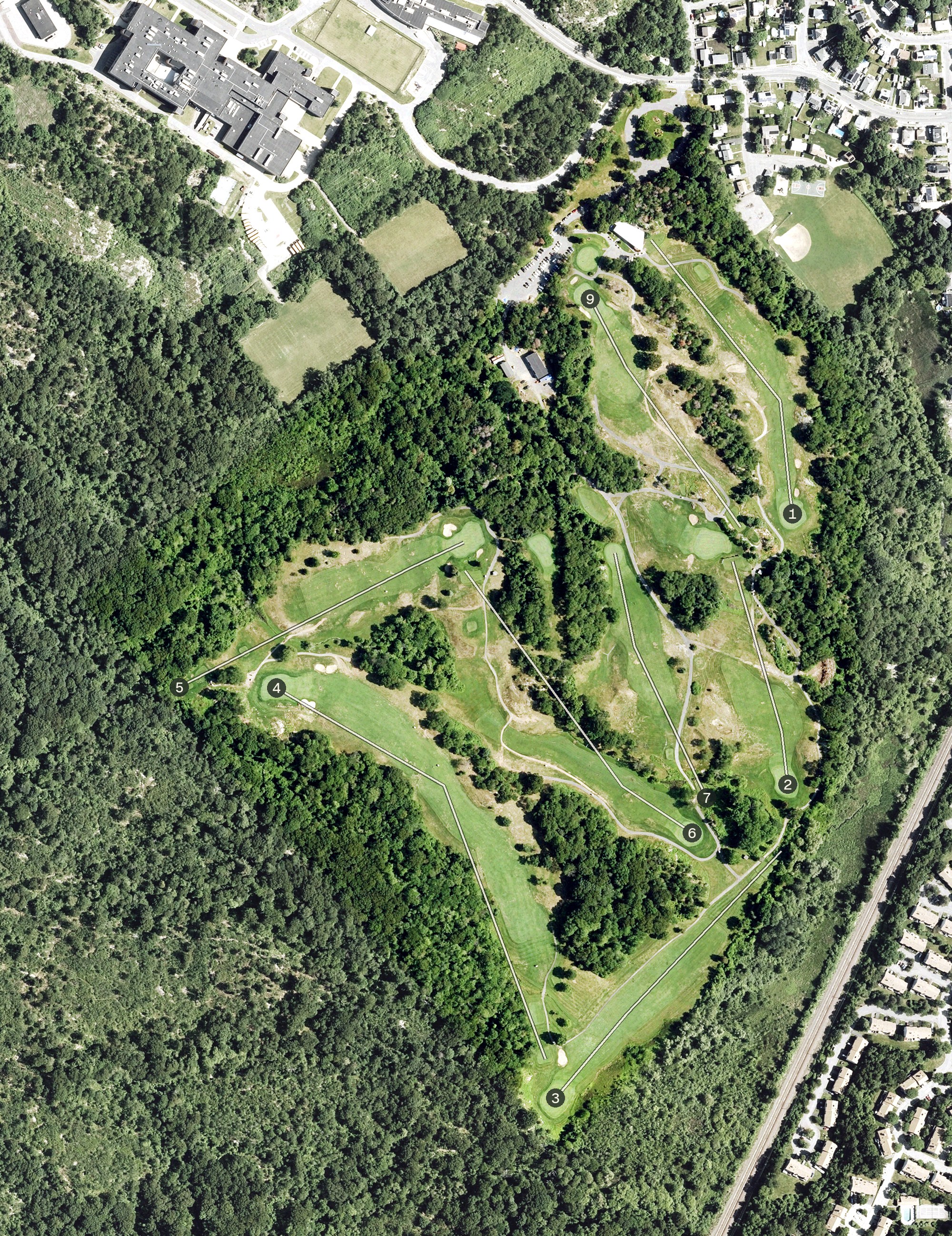 Aerial view of Olde Salem Greens, MA