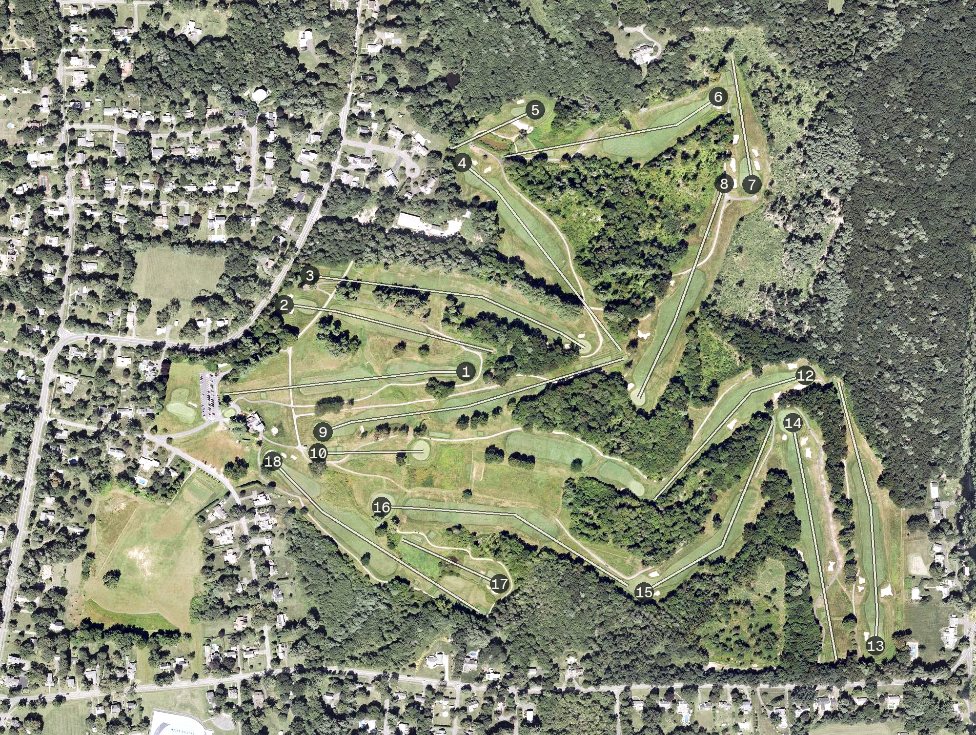 Aerial view of Orchards Golf Club, MA