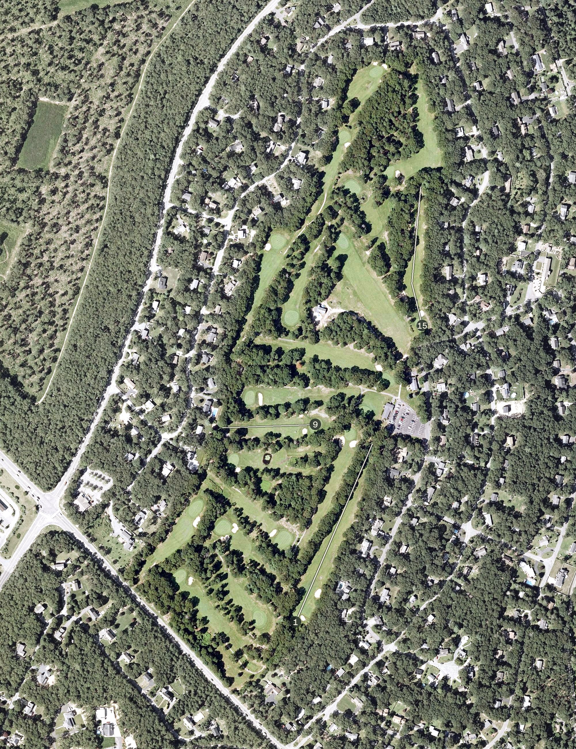 Aerial view of Paul Harney Golf Club, MA